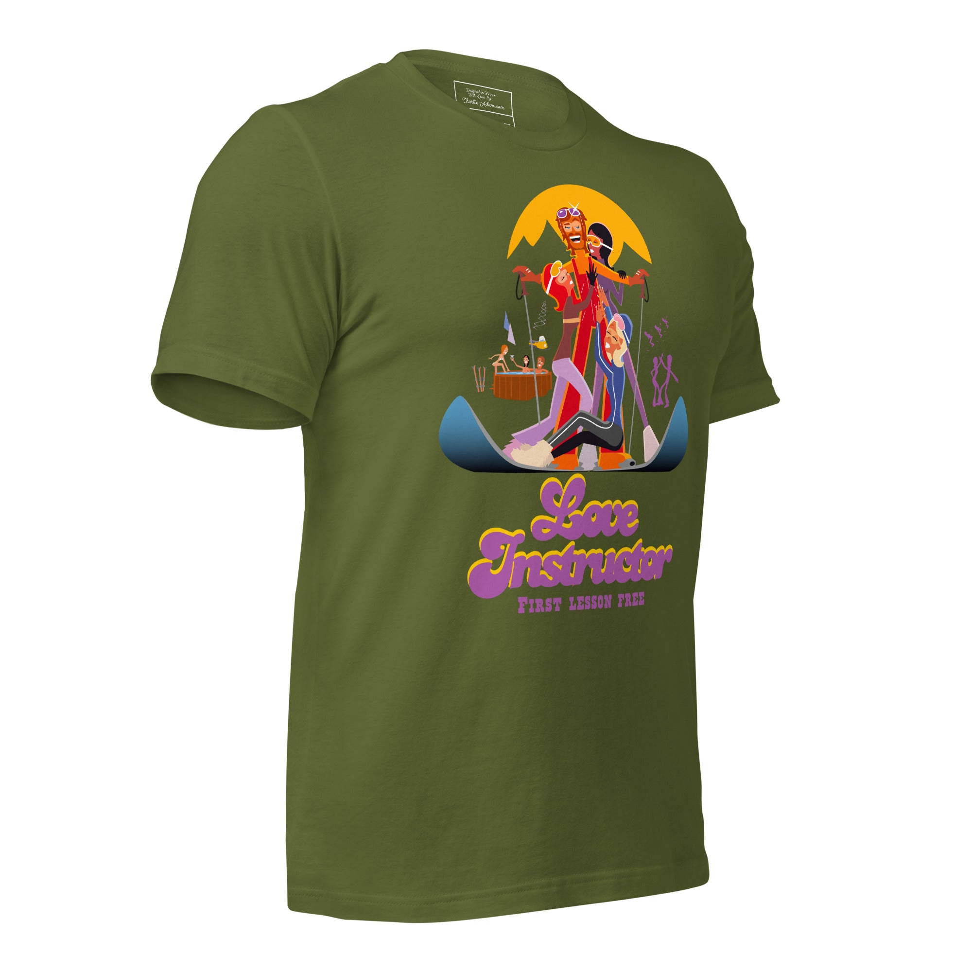 T-shirt en coton unisexe Love instructor First lesson free sur couleurs foncées