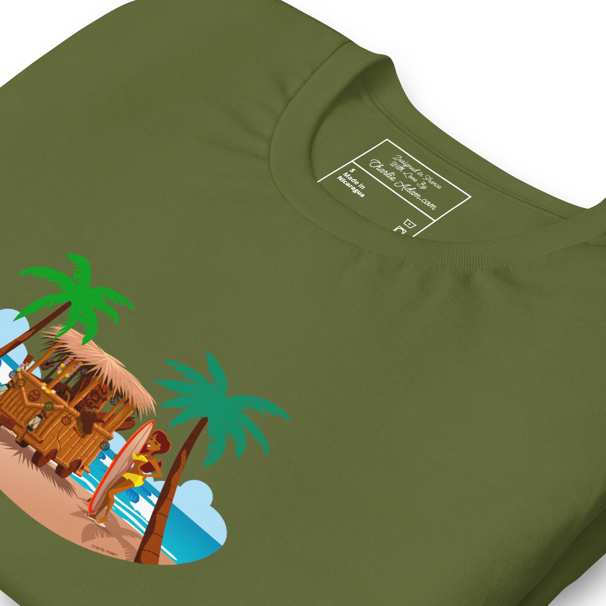 Unisex t-shirt Tiki Kombi on dark colors