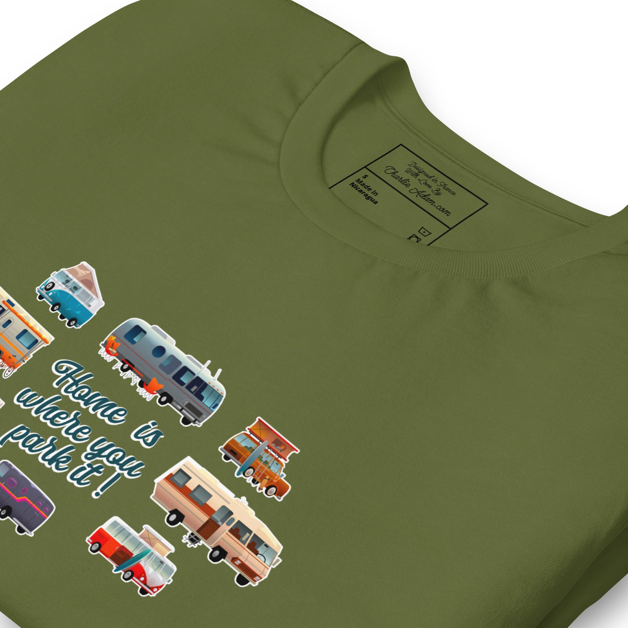 Unisex t-shirt Square Vintage Campers on greens