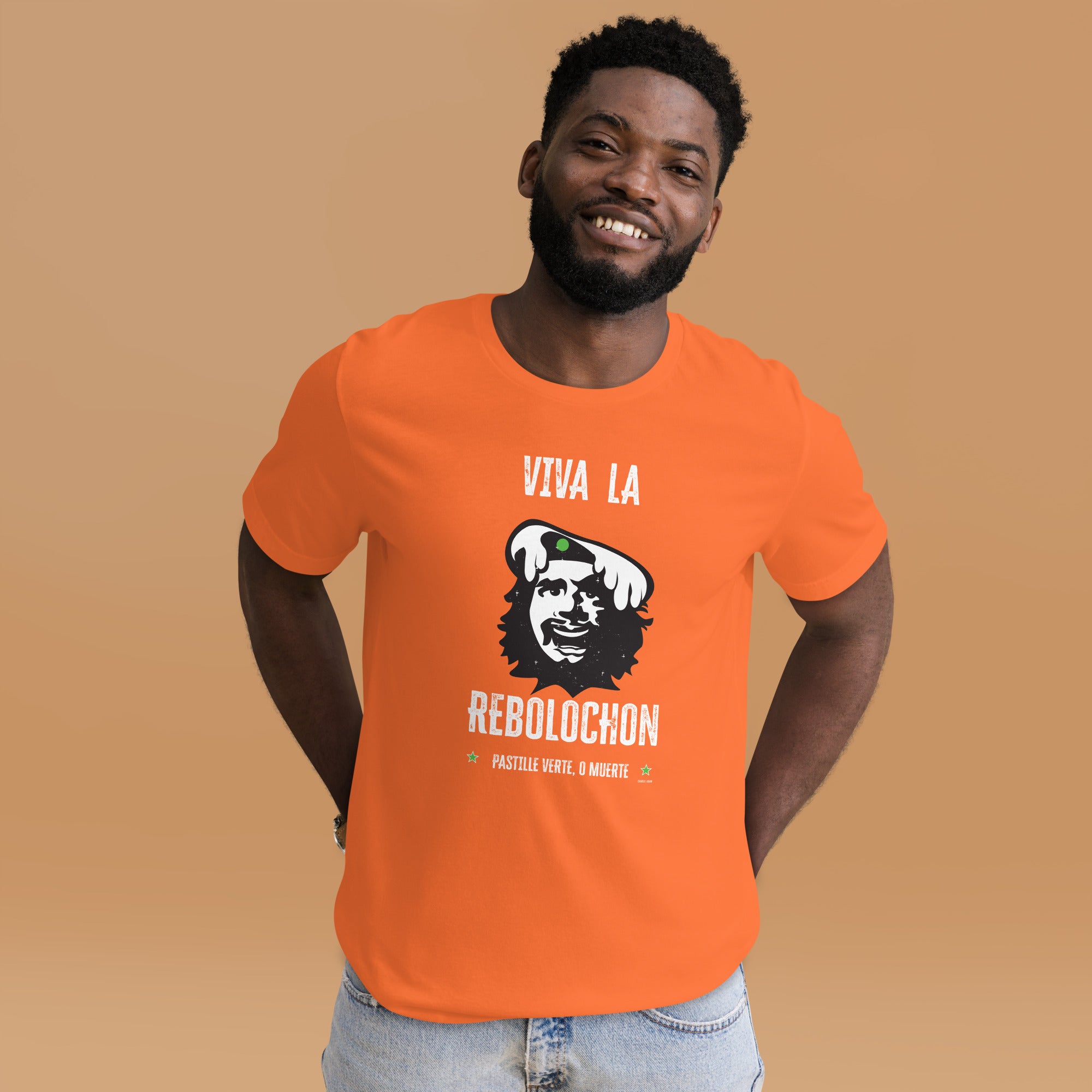 T-shirt en coton unisexe Viva la Rebolochon sur couleurs vives