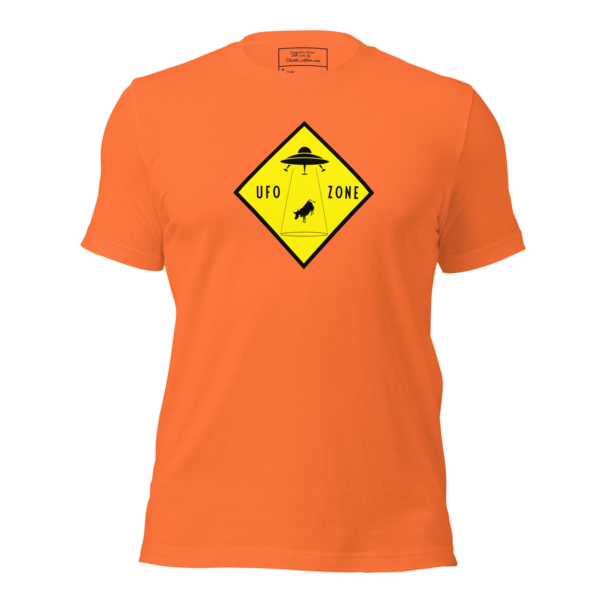 Unisex cotton t-shirt UFO Zone on bright colors