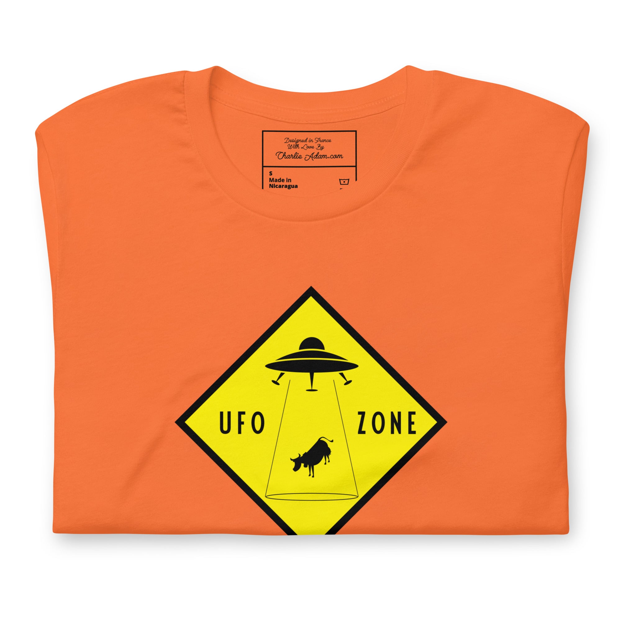 Unisex cotton t-shirt UFO Zone on bright colors
