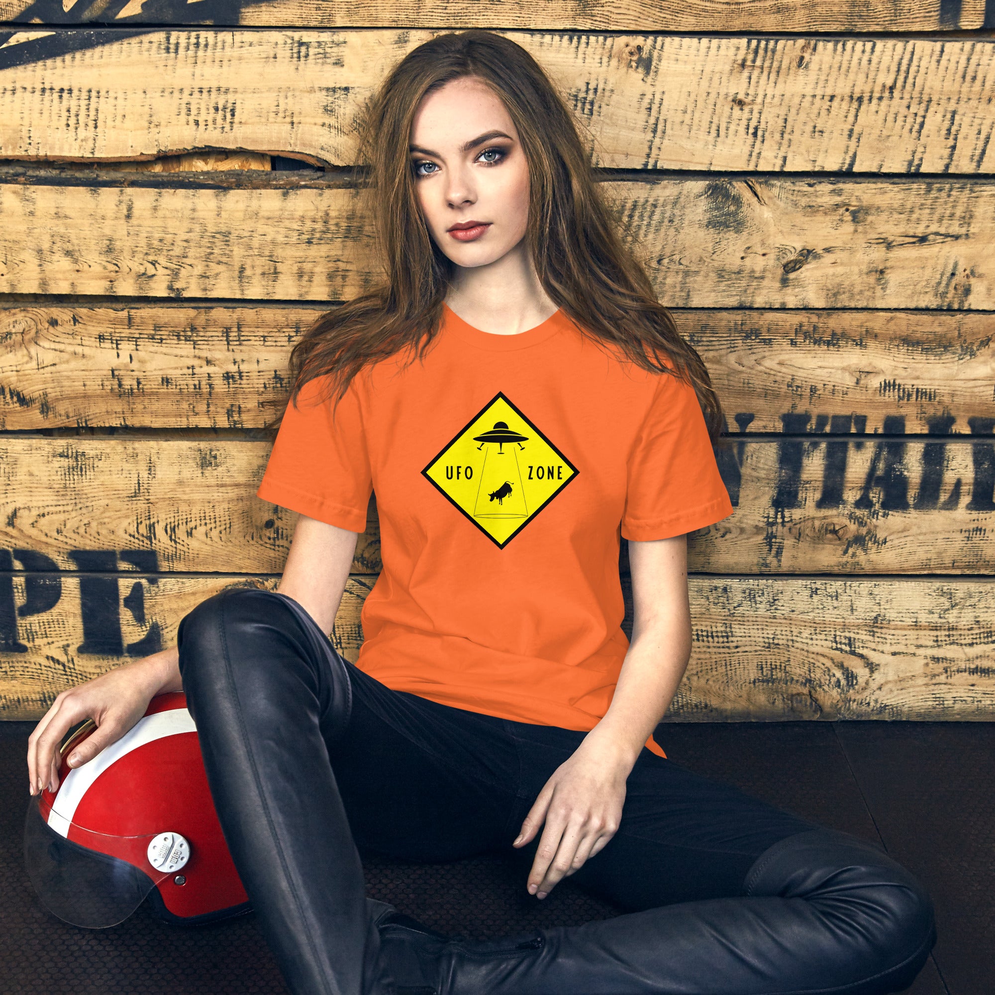 Unisex cotton t-shirt UFO Zone on bright colors