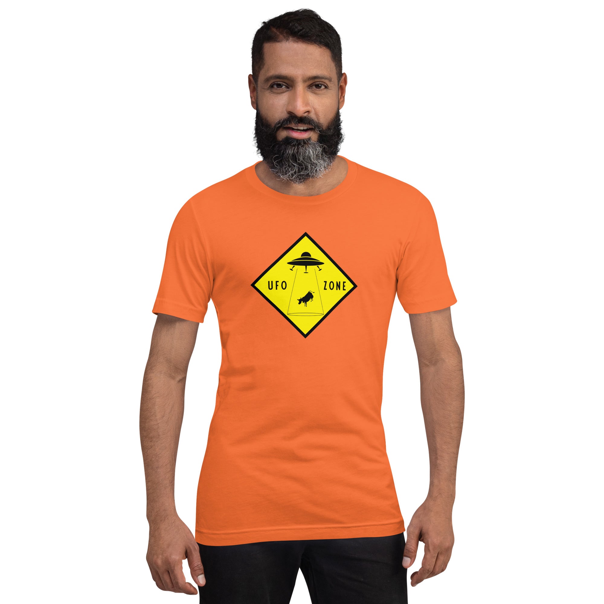 Unisex cotton t-shirt UFO Zone on bright colors
