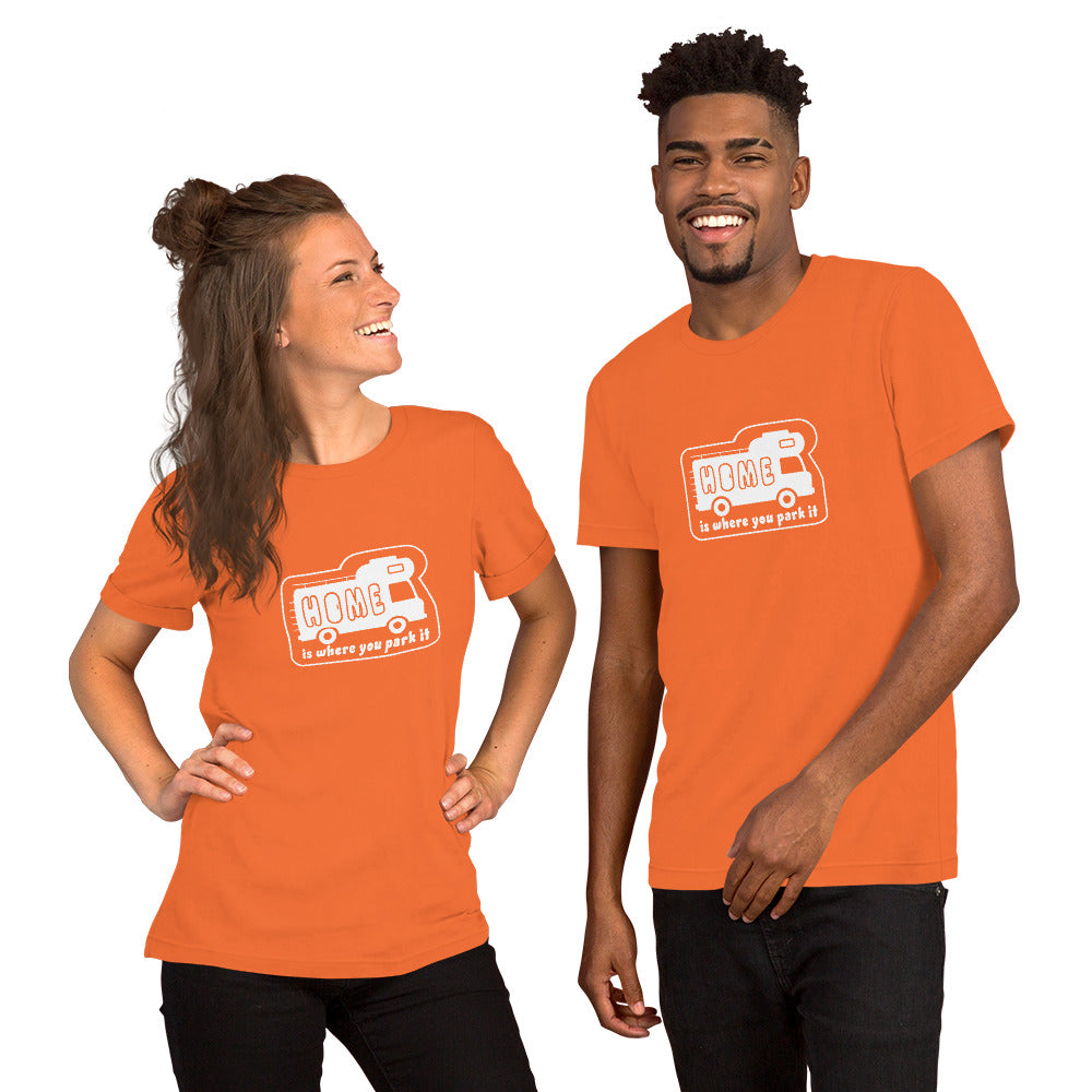 Unisex cotton t-shirt Bold Camper Van on bright colors
