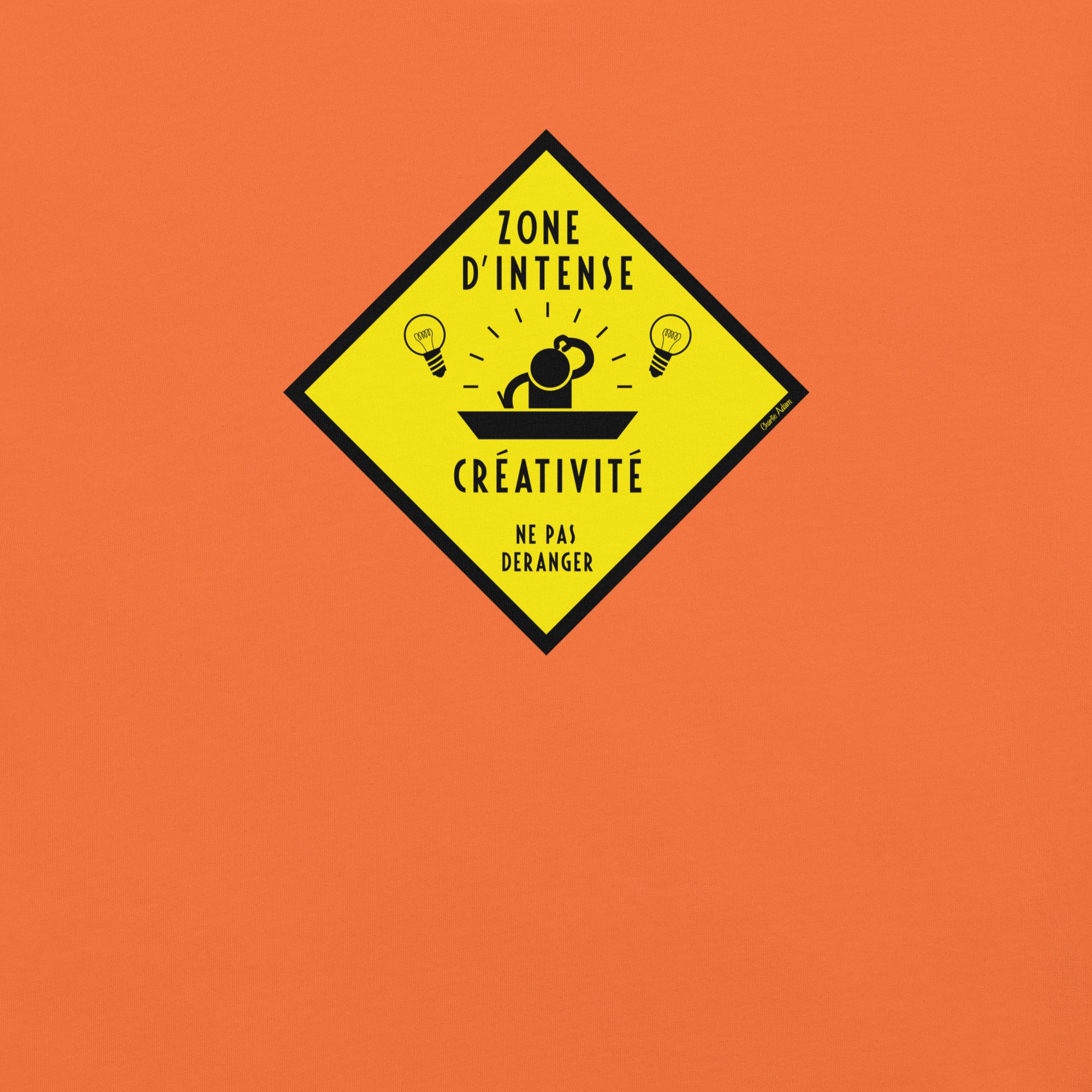 Unisex cotton t-shirt Zone d'intense créativité, Ne pas déranger on bright colors