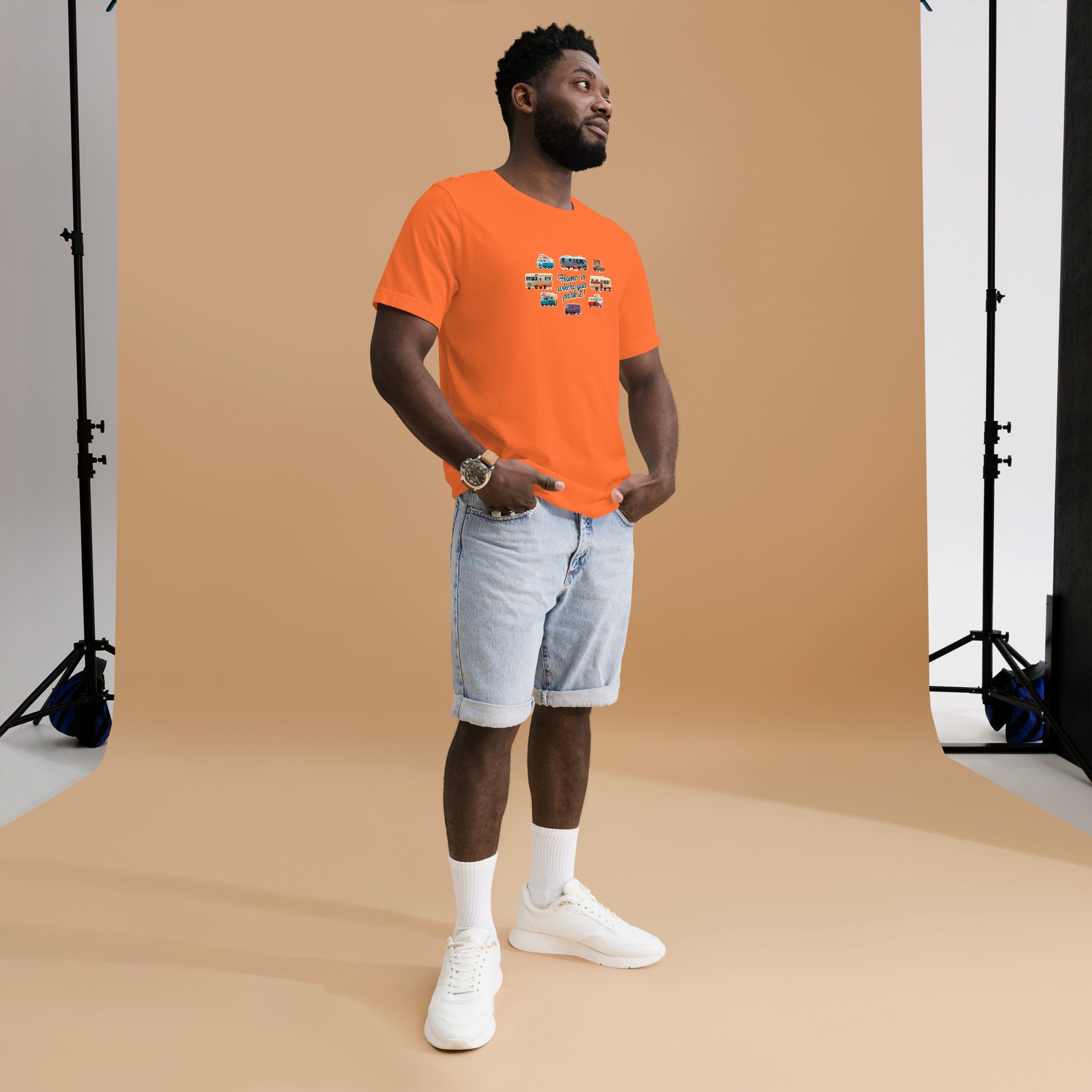 T-shirt en coton unisexe Square Vintage Campers sur couleurs vives