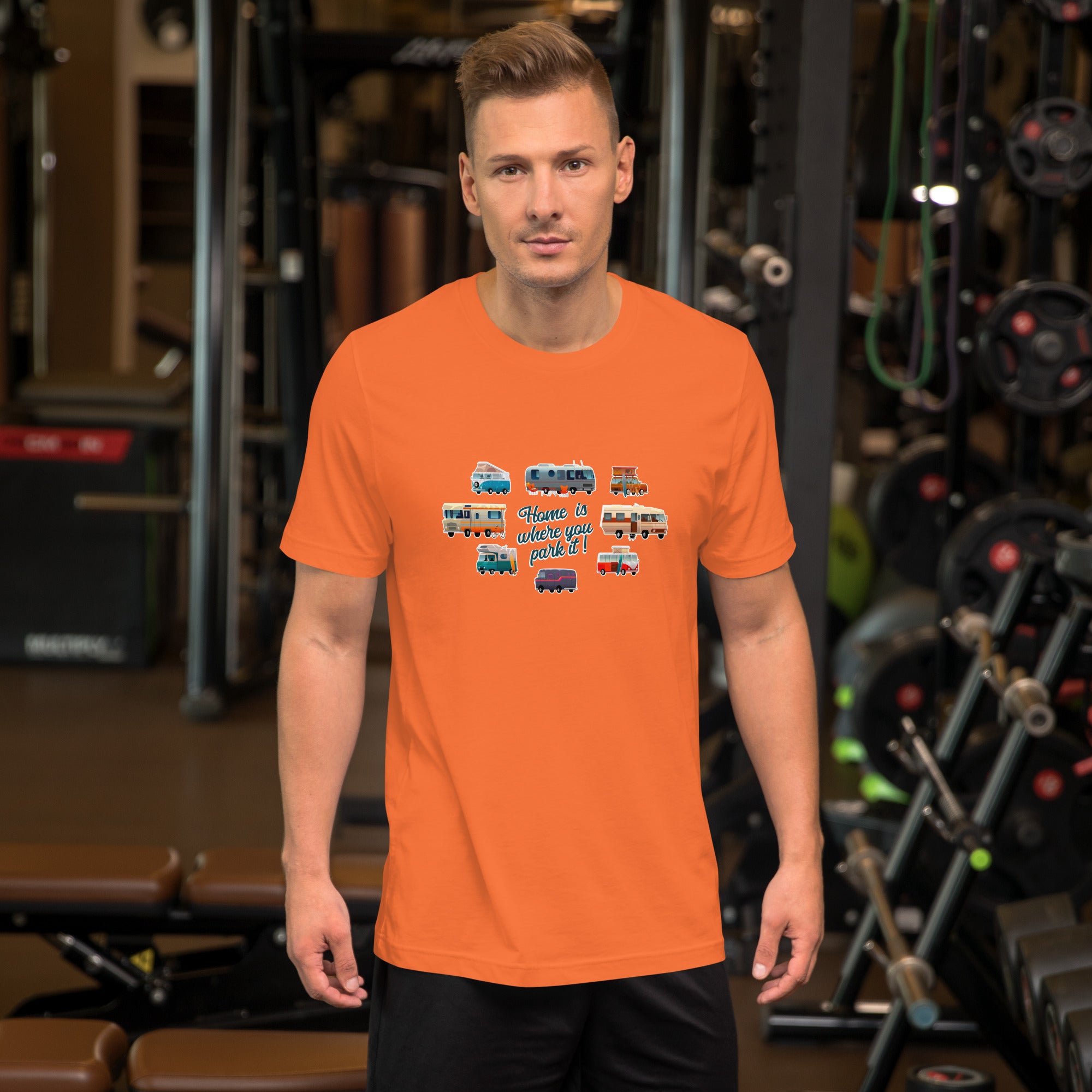 T-shirt en coton unisexe Square Vintage Campers sur couleurs vives