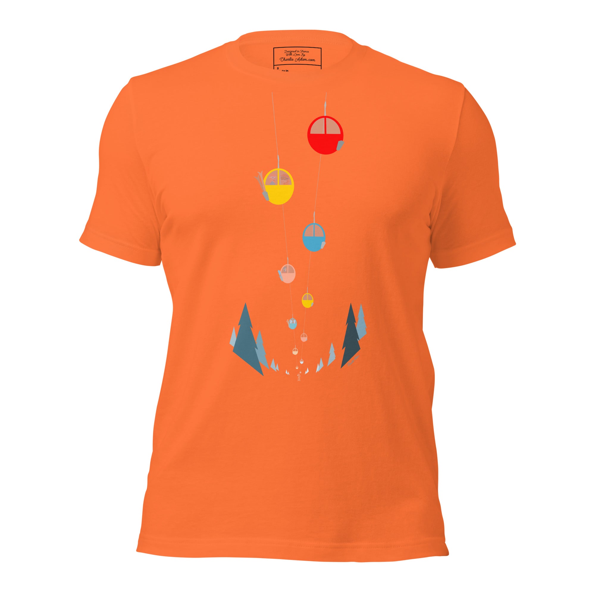T-shirt en coton unisexe Gondolas in the mist sur couleurs claires