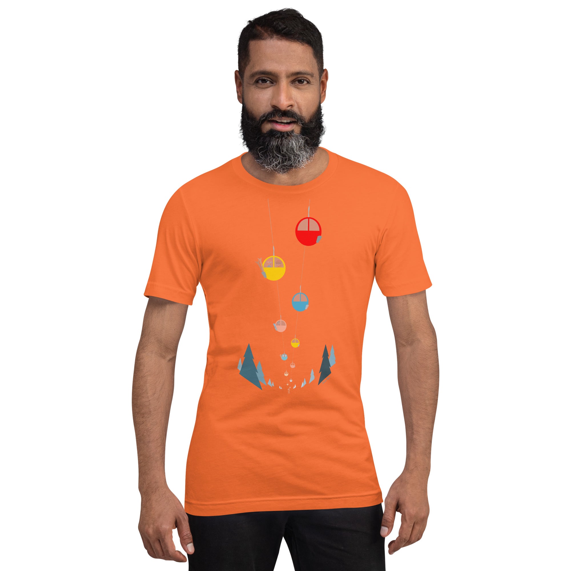 T-shirt en coton unisexe Gondolas in the mist sur couleurs claires