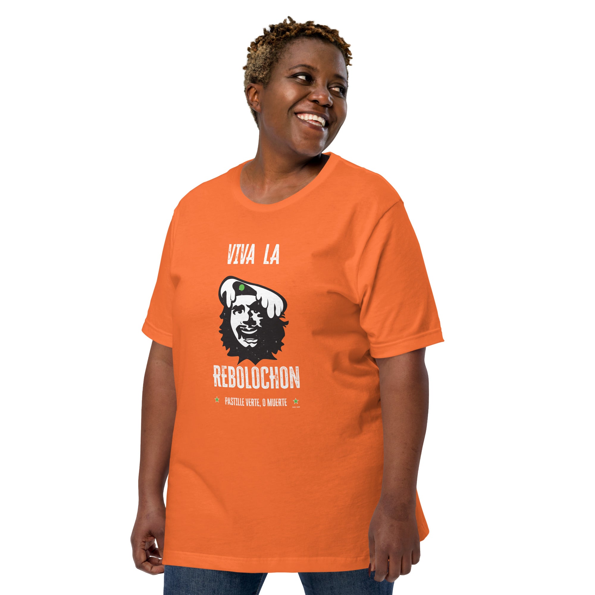 T-shirt en coton unisexe Viva la Rebolochon sur couleurs vives