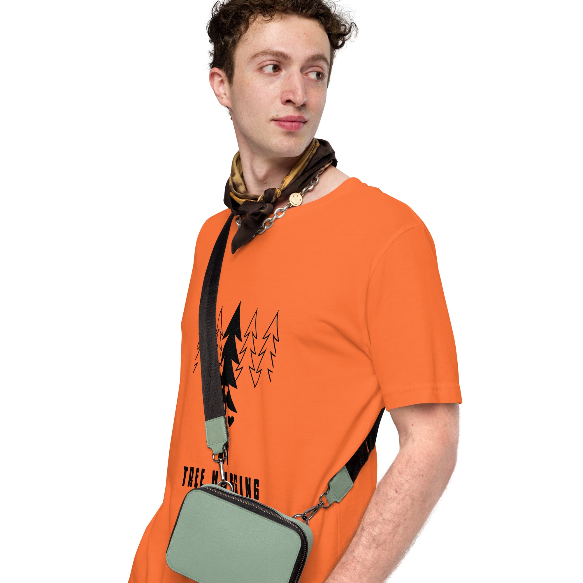 Unisex cotton t-shirt Tree hugging zone on bright colors