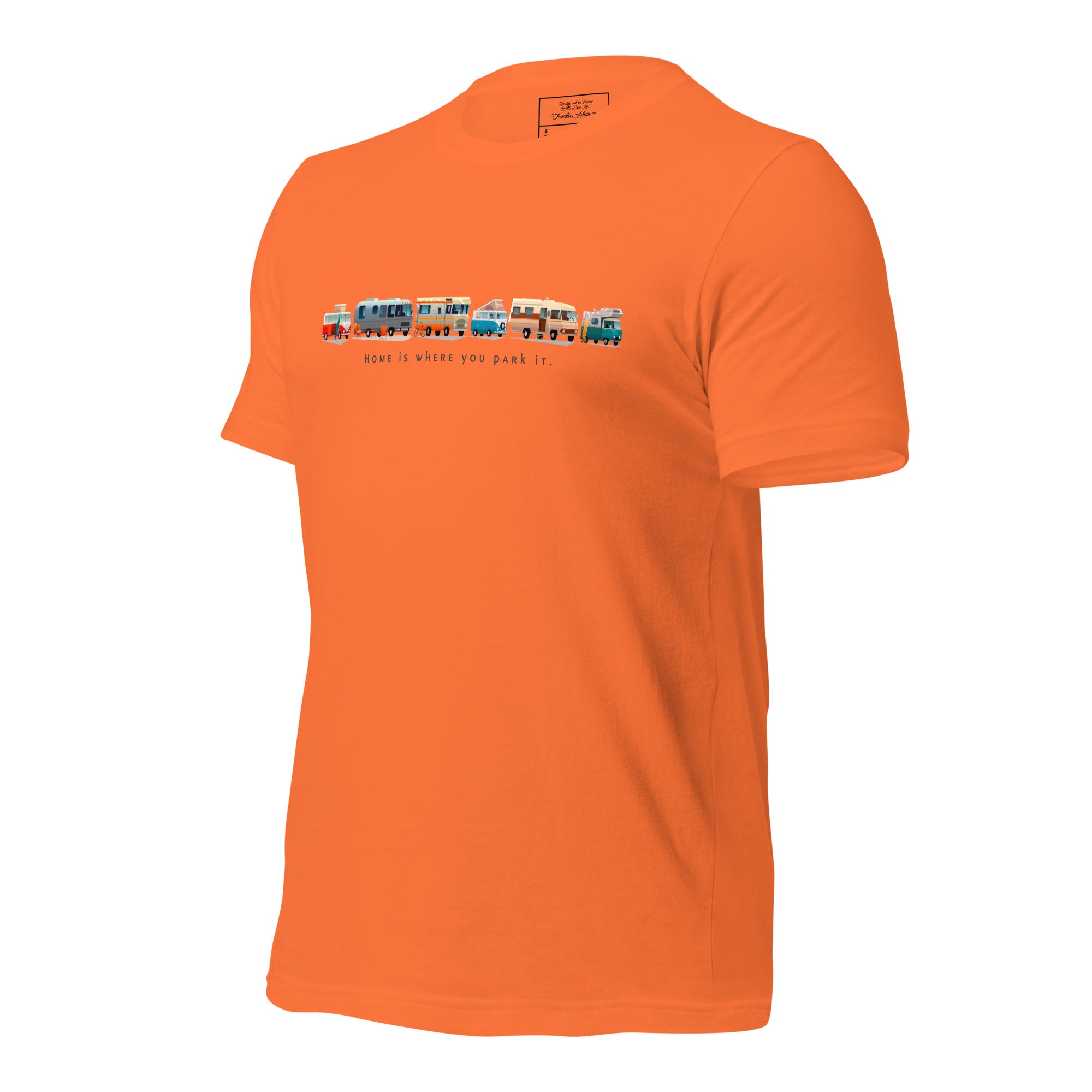 Unisex cotton t-shirt Vintage Campers on bright colors