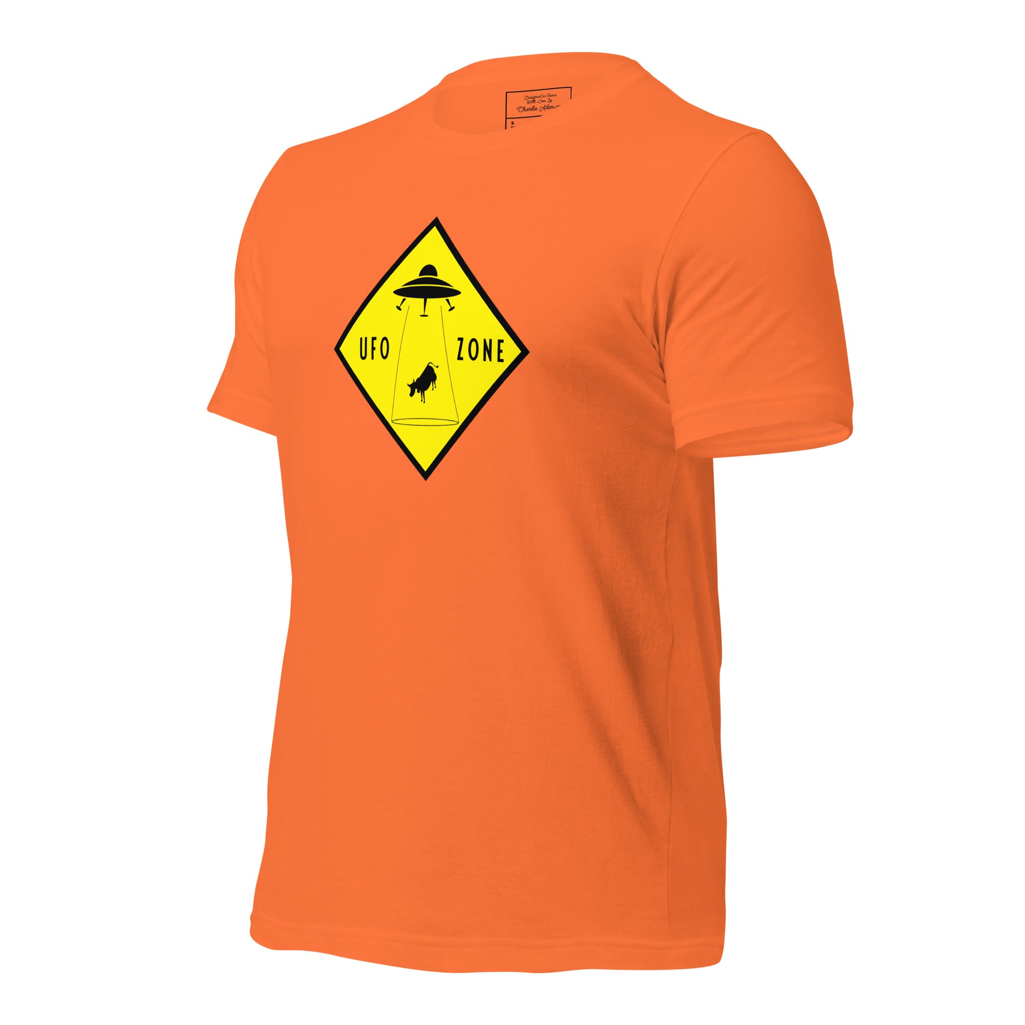 Unisex cotton t-shirt UFO Zone on bright colors