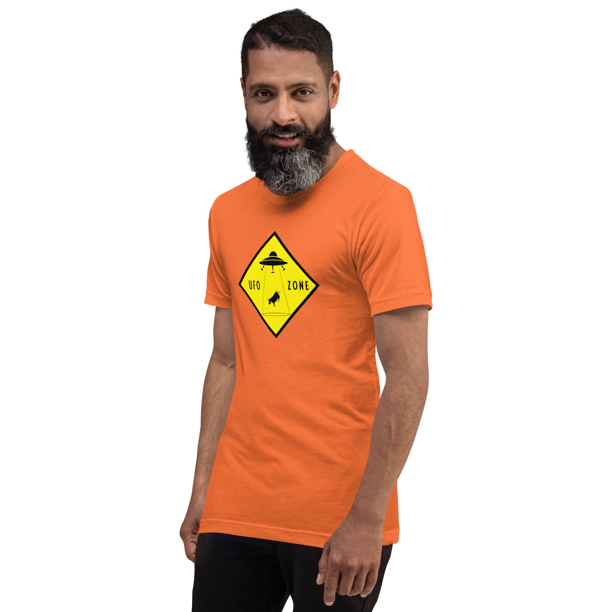 Unisex cotton t-shirt UFO Zone on bright colors