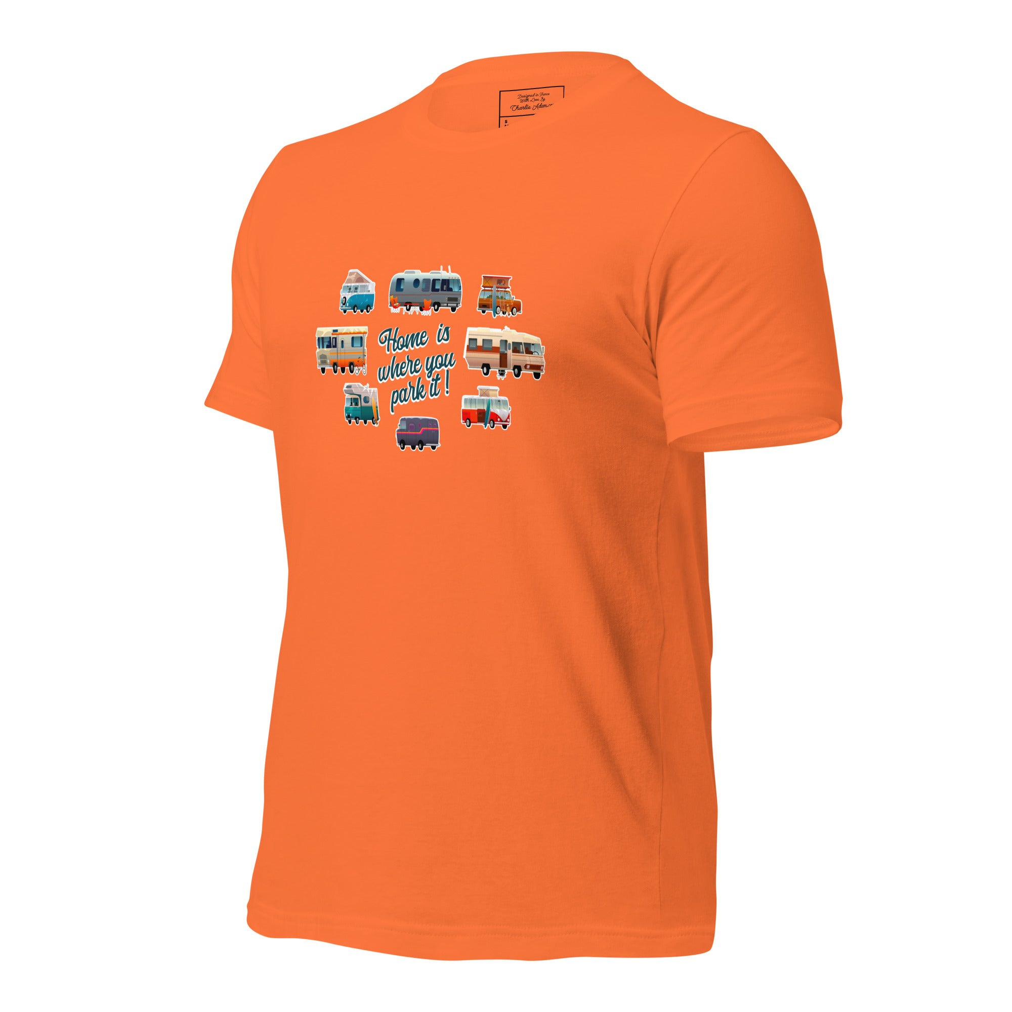 T-shirt en coton unisexe Square Vintage Campers sur couleurs vives