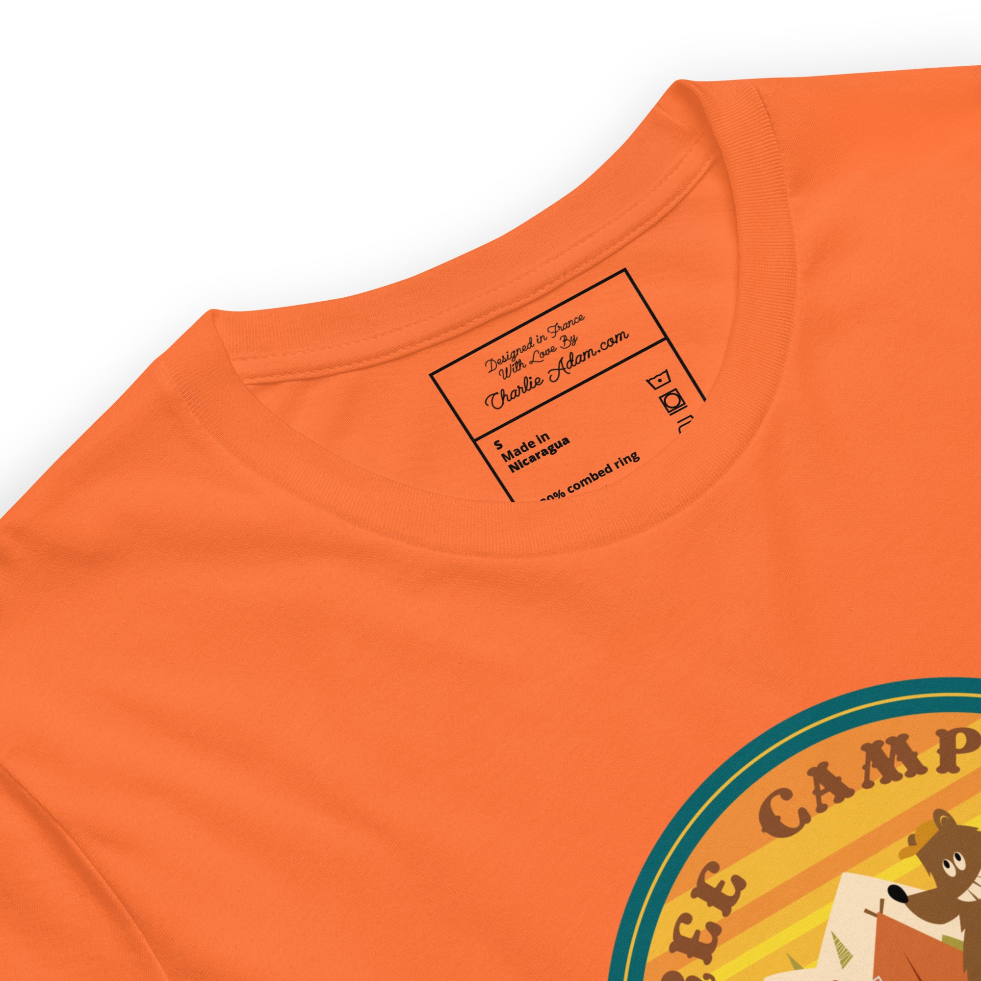 Unisex cotton t-shirt Free Camping is not a Crime on bright colors