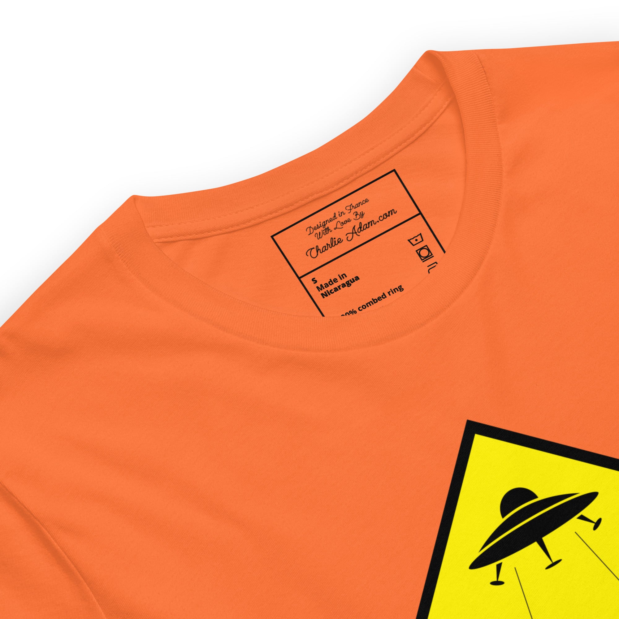 Unisex cotton t-shirt UFO Zone on bright colors