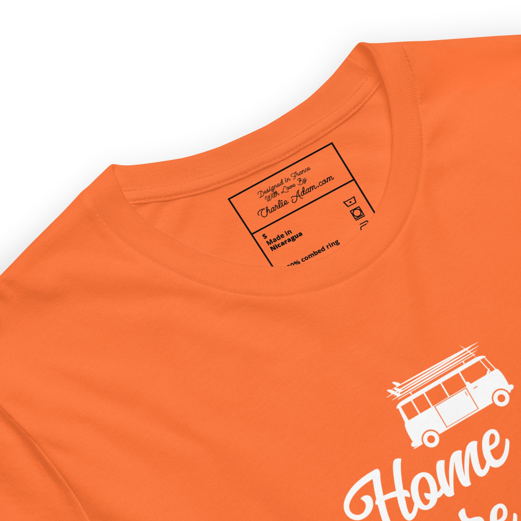 T-shirt en coton unisexe White Surf Combi sur couleurs vives