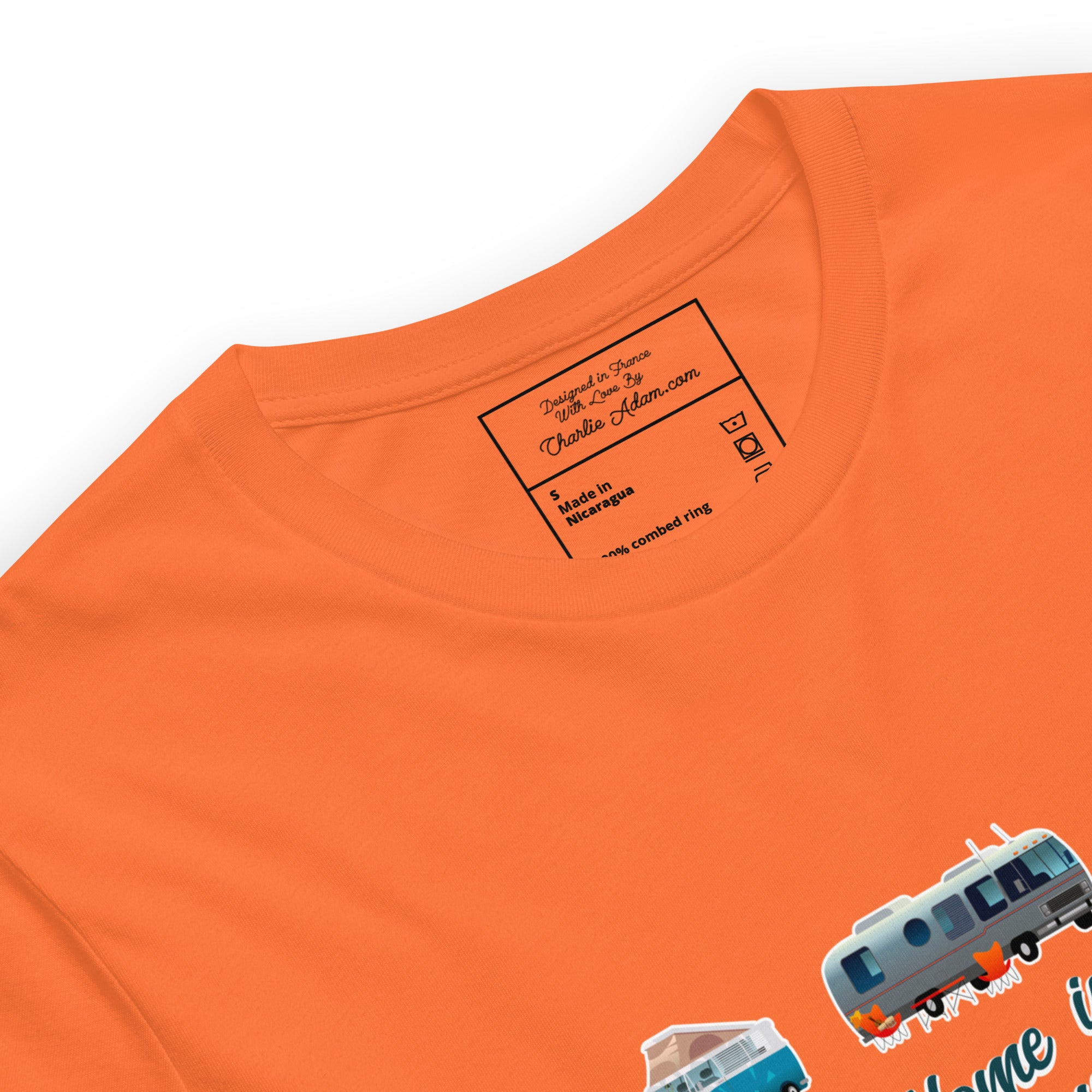 T-shirt en coton unisexe Square Vintage Campers sur couleurs vives