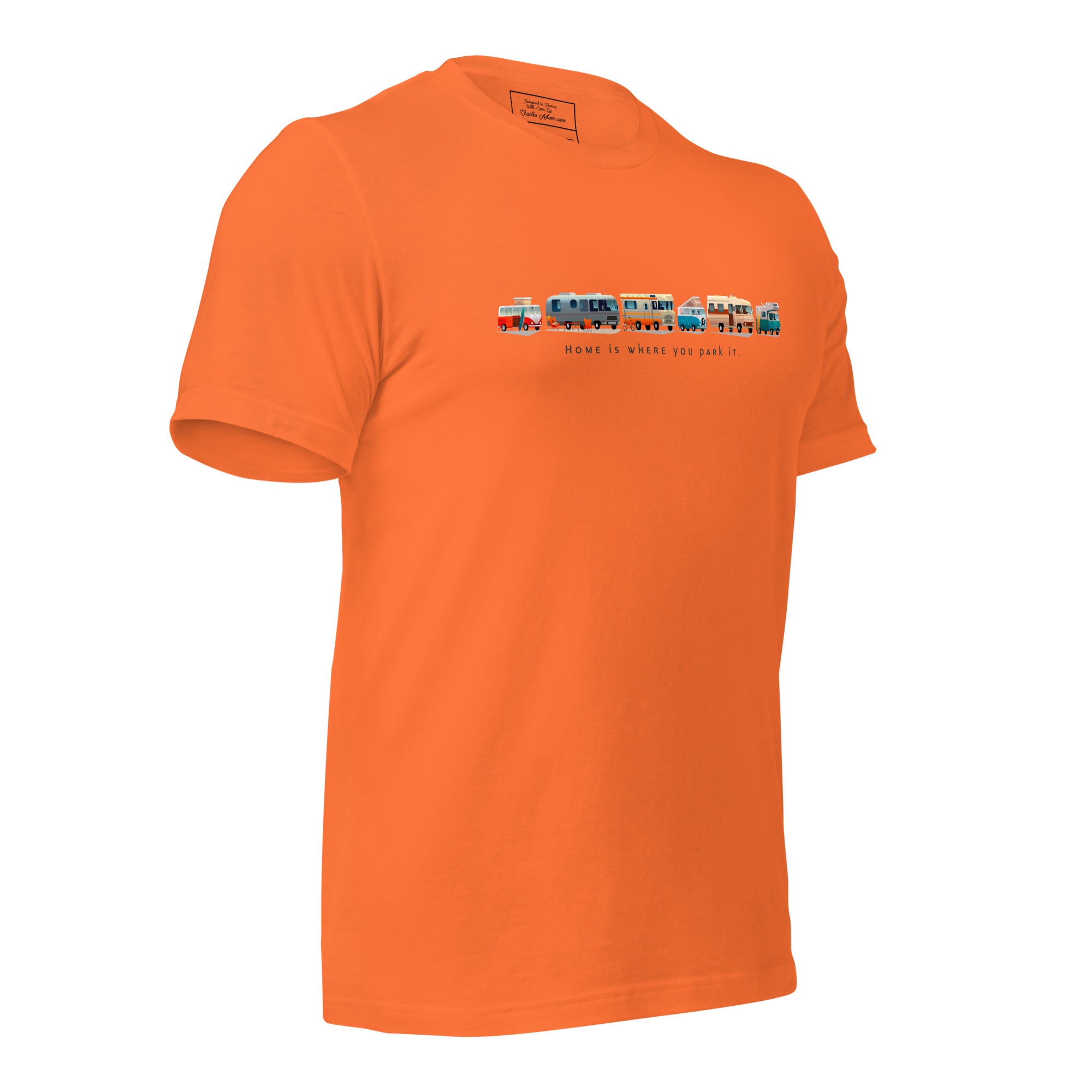 Unisex cotton t-shirt Vintage Campers on bright colors
