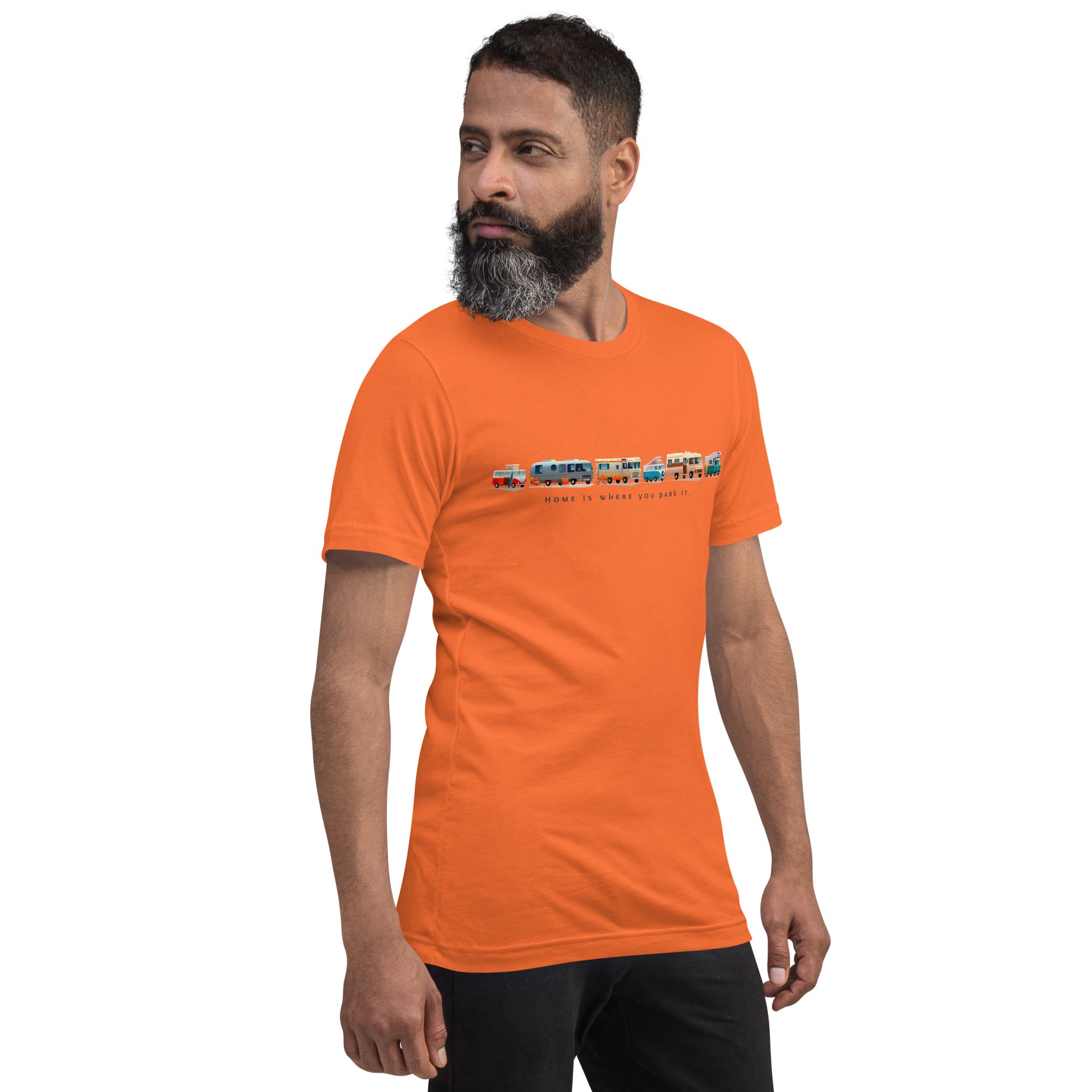 Unisex cotton t-shirt Vintage Campers on bright colors