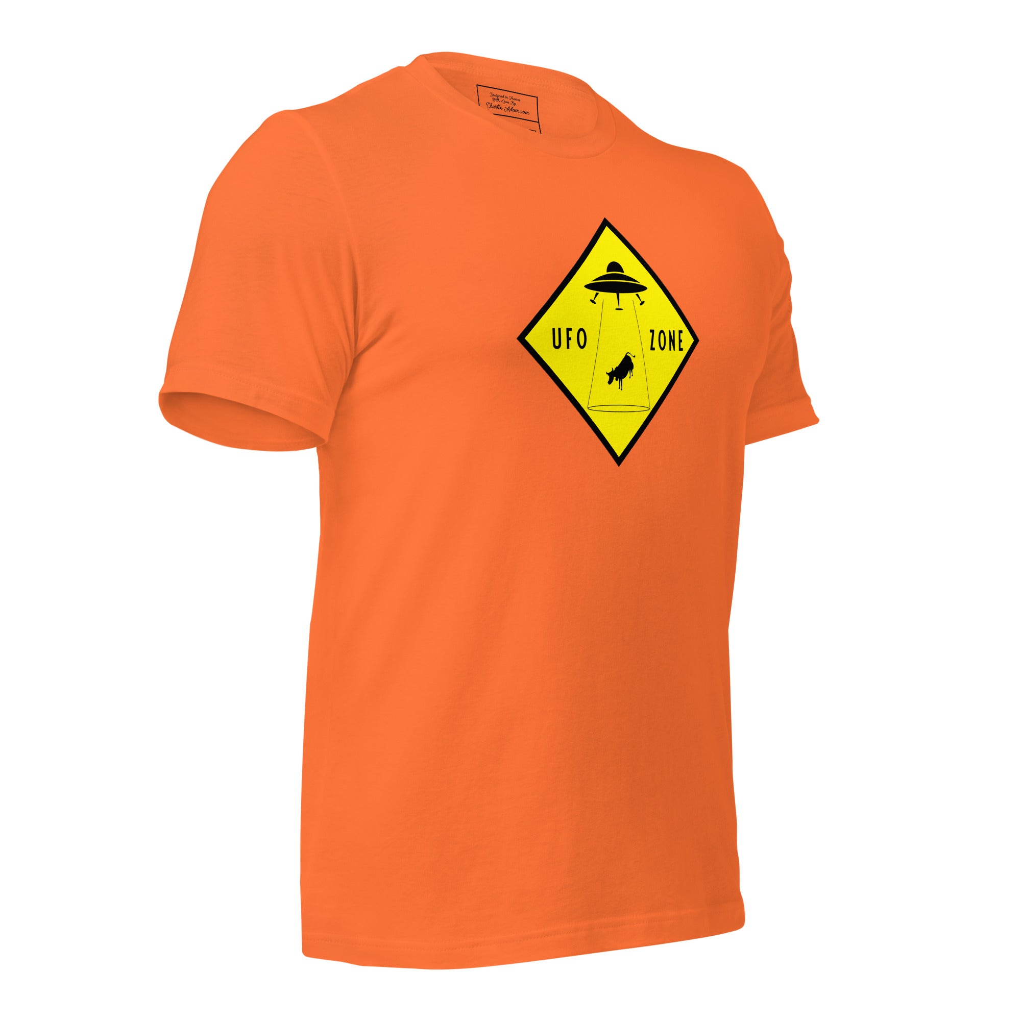 Unisex cotton t-shirt UFO Zone on bright colors