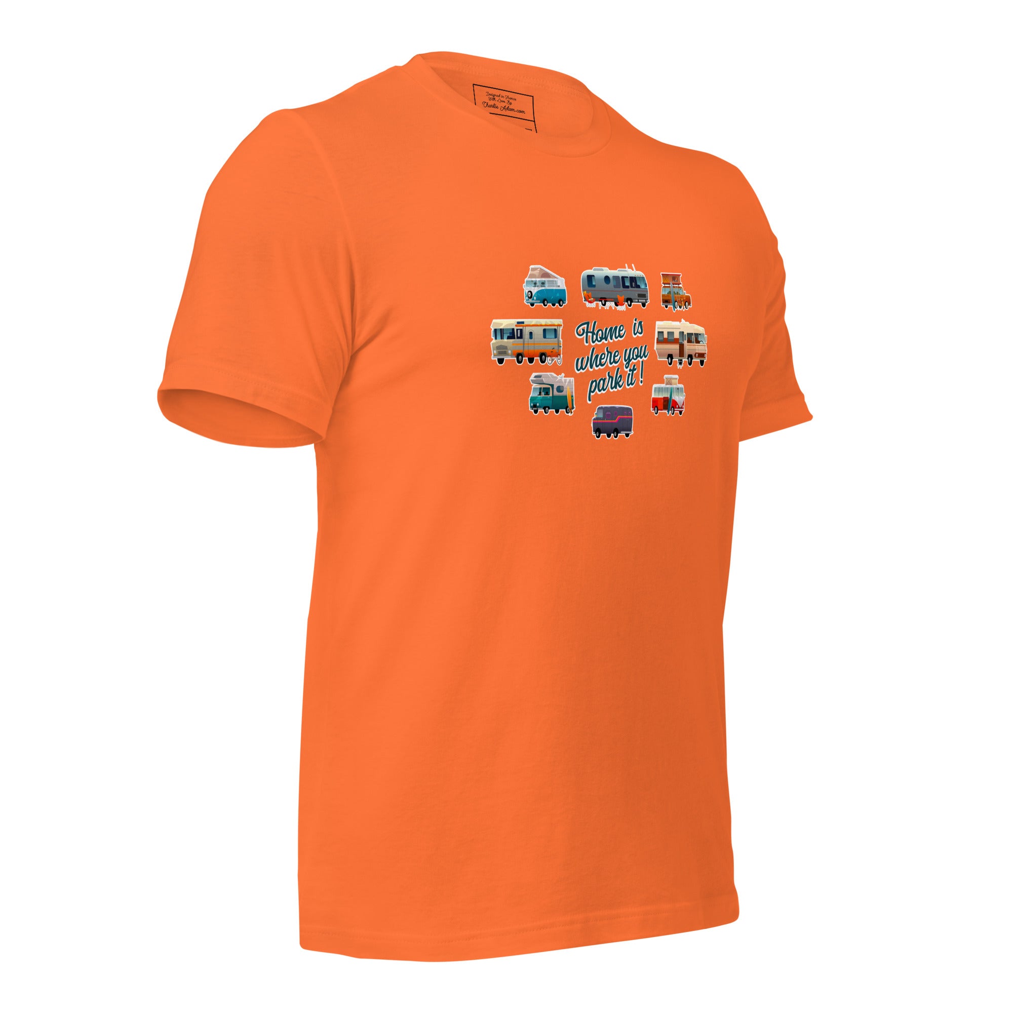 T-shirt en coton unisexe Square Vintage Campers sur couleurs vives