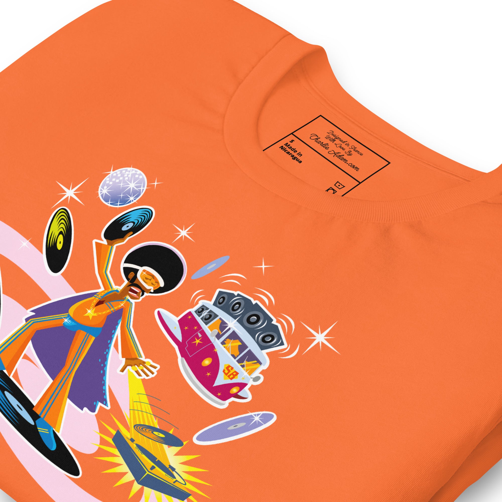 Unisex cotton t-shirt Superboogieman saves the Party on bright colors