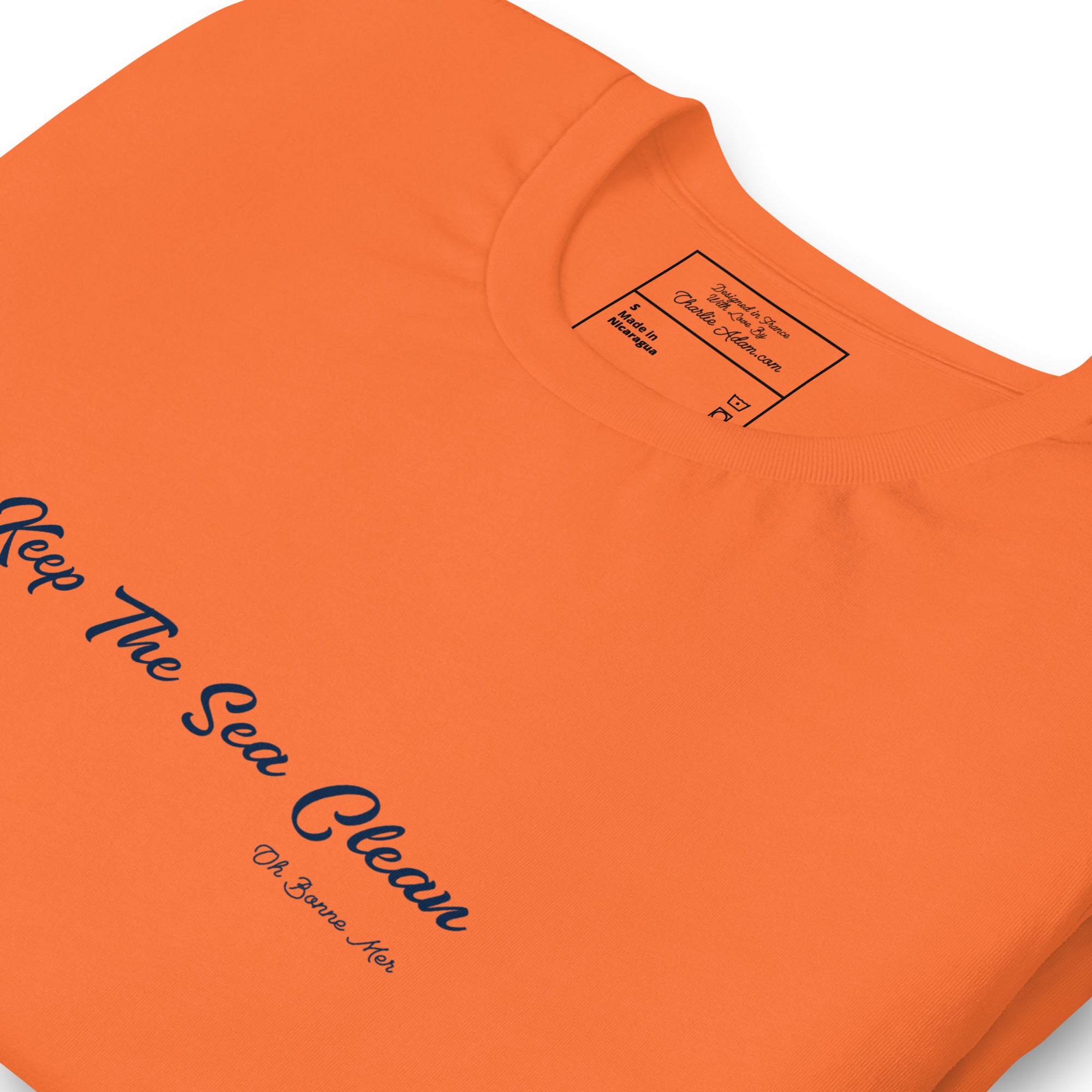 Unisex cotton t-shirt Keep The Sea Clean Navy on bright colors