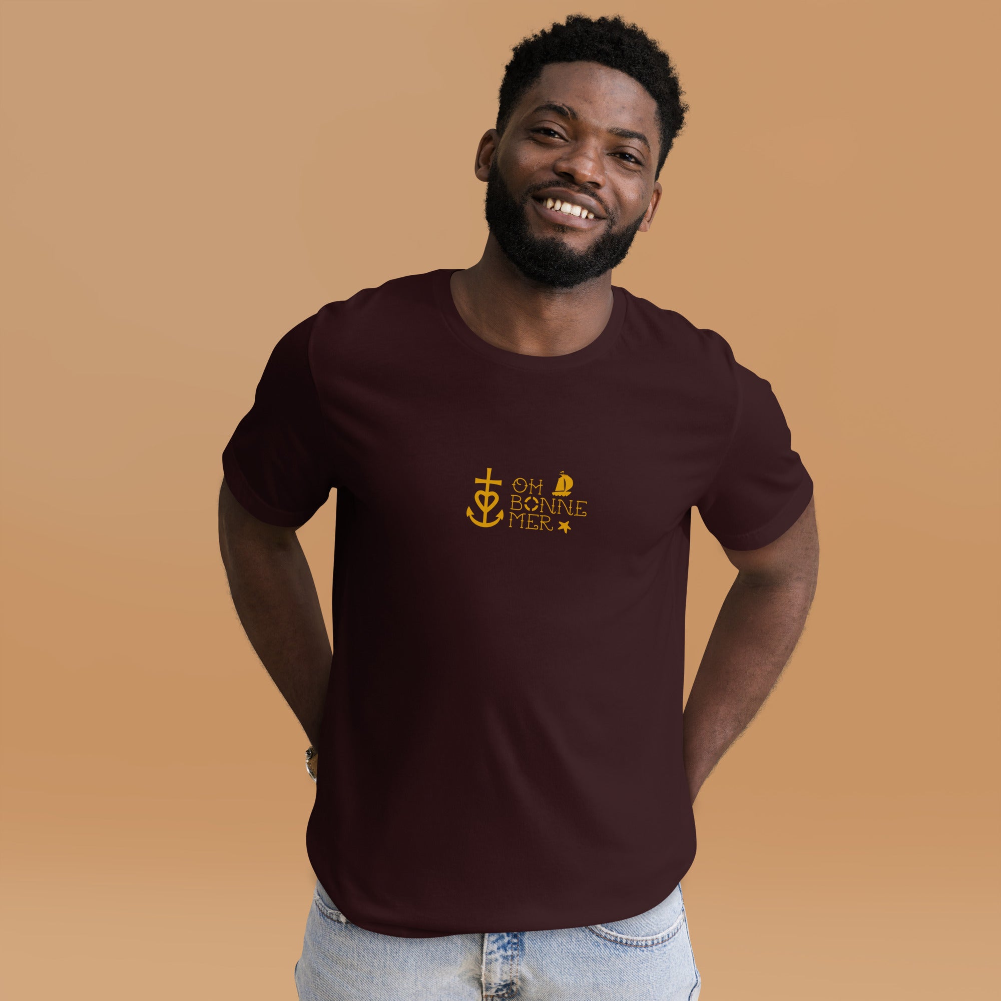 Unisex cotton t-shirt Oh Bonne Mer 2 on dark colors