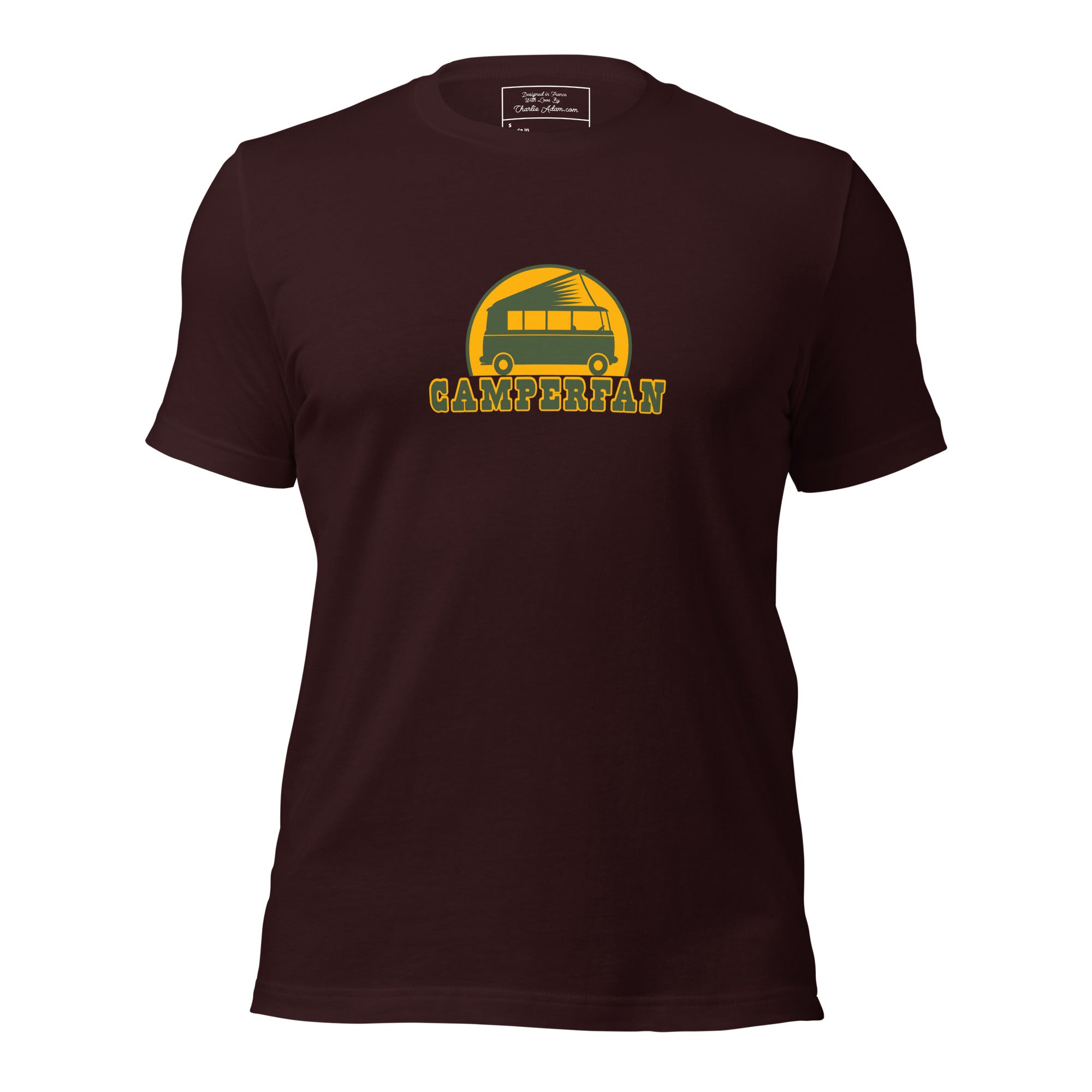 Unisex cotton t-shirt Camperfan on dark colors
