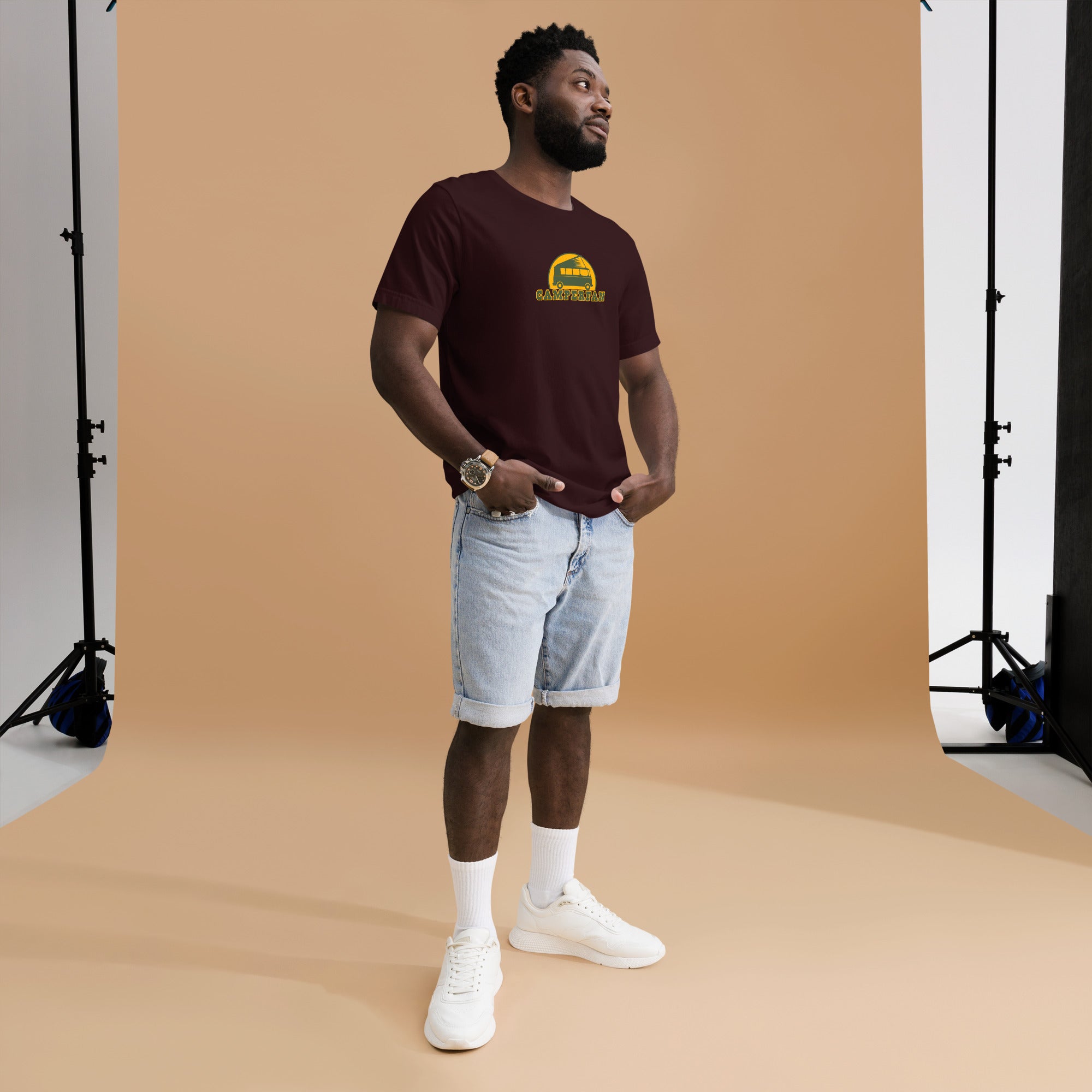 Unisex cotton t-shirt Camperfan on dark colors