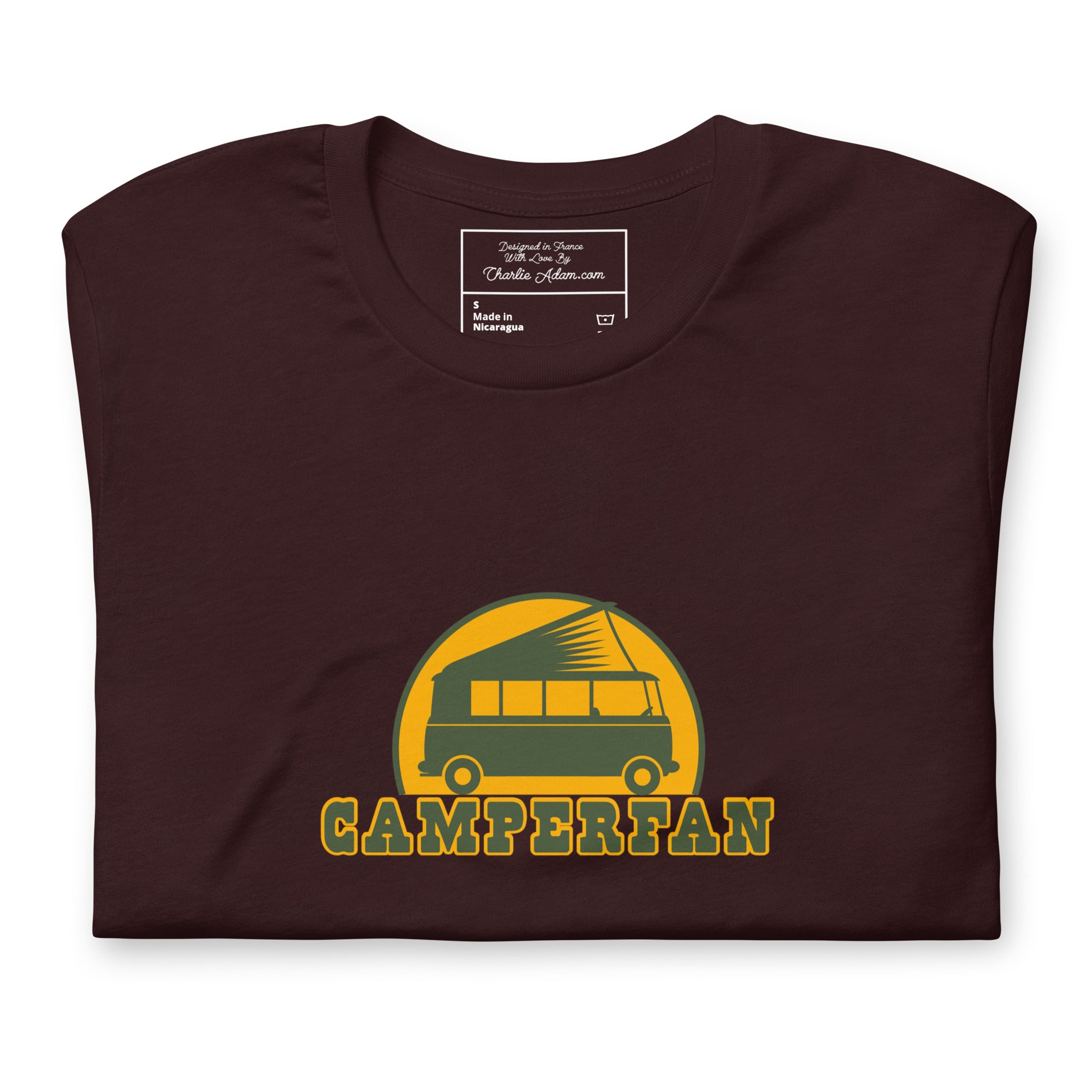 Unisex cotton t-shirt Camperfan on dark colors