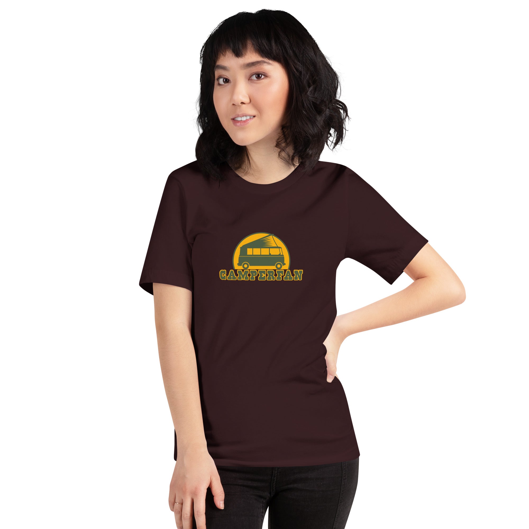 Unisex cotton t-shirt Camperfan on dark colors