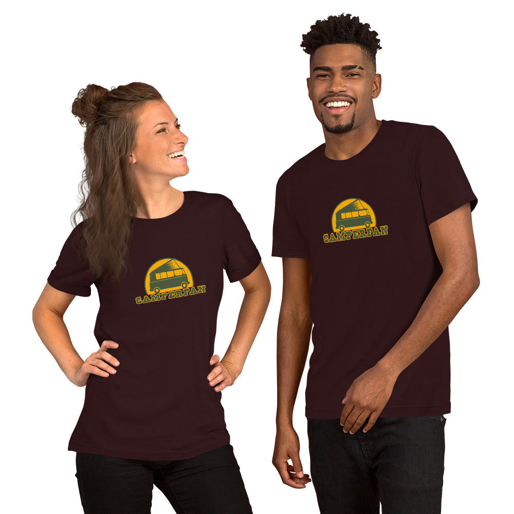 Unisex cotton t-shirt Camperfan on dark colors