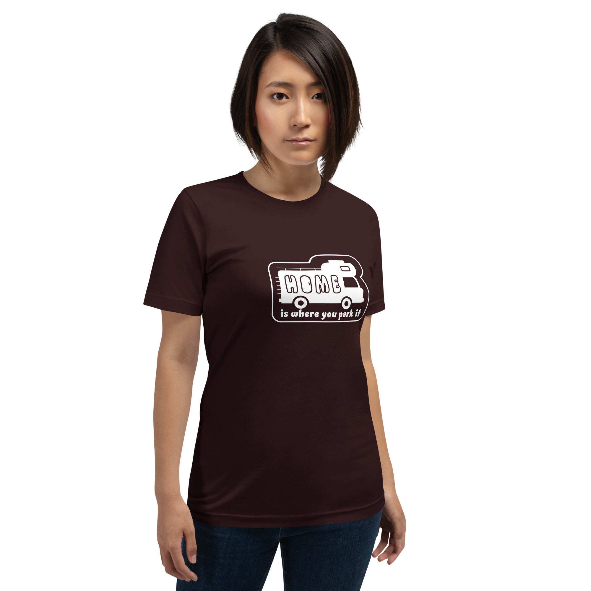Unisex cotton t-shirt Bold Camper Van on dark colors