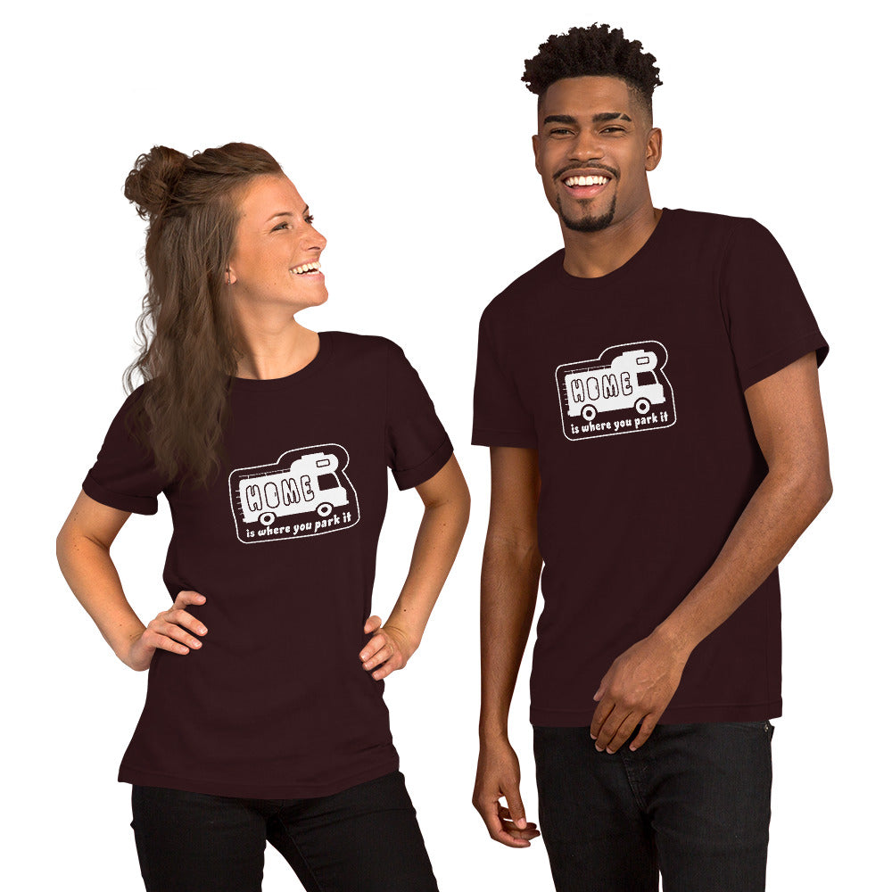 Unisex cotton t-shirt Bold Camper Van on dark colors