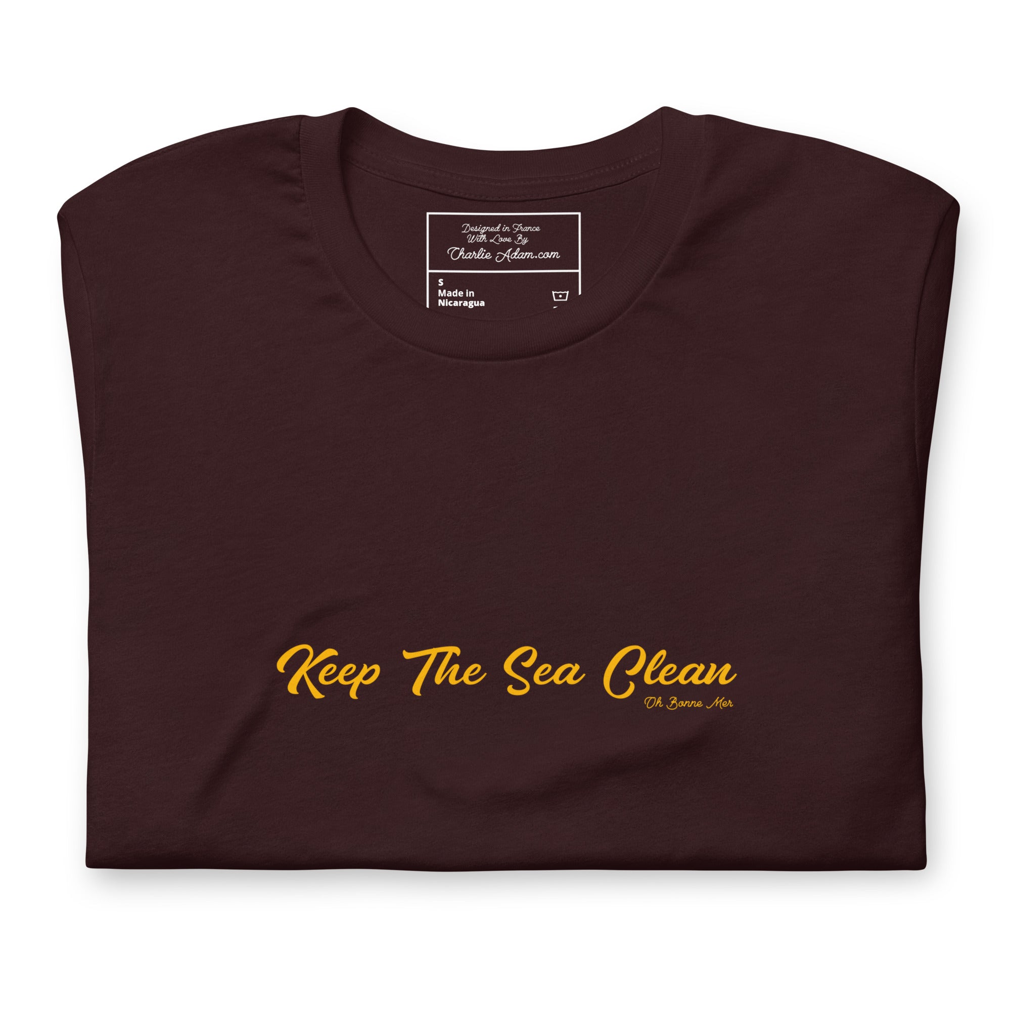 Unisex cotton t-shirt Keep The Sea Clean Gold on dark colors