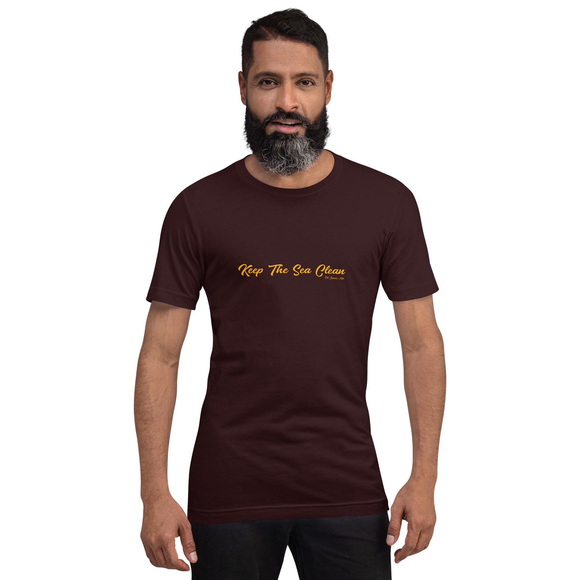 Unisex cotton t-shirt Keep The Sea Clean Gold on dark colors