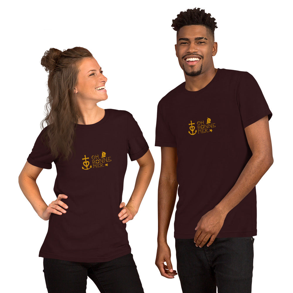 Unisex cotton t-shirt Oh Bonne Mer 2 on dark colors