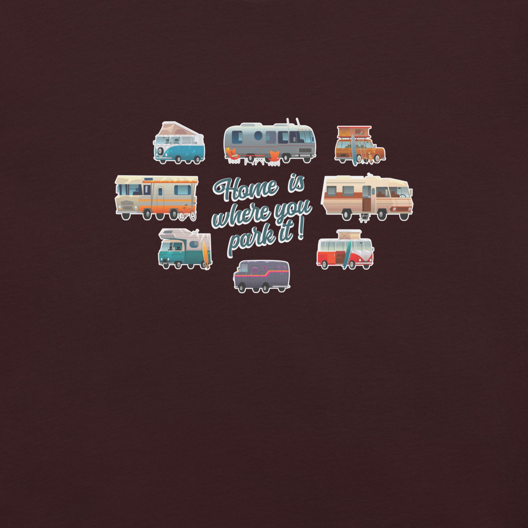 T-shirt en coton unisexe Square Vintage Campers sur couleurs foncées