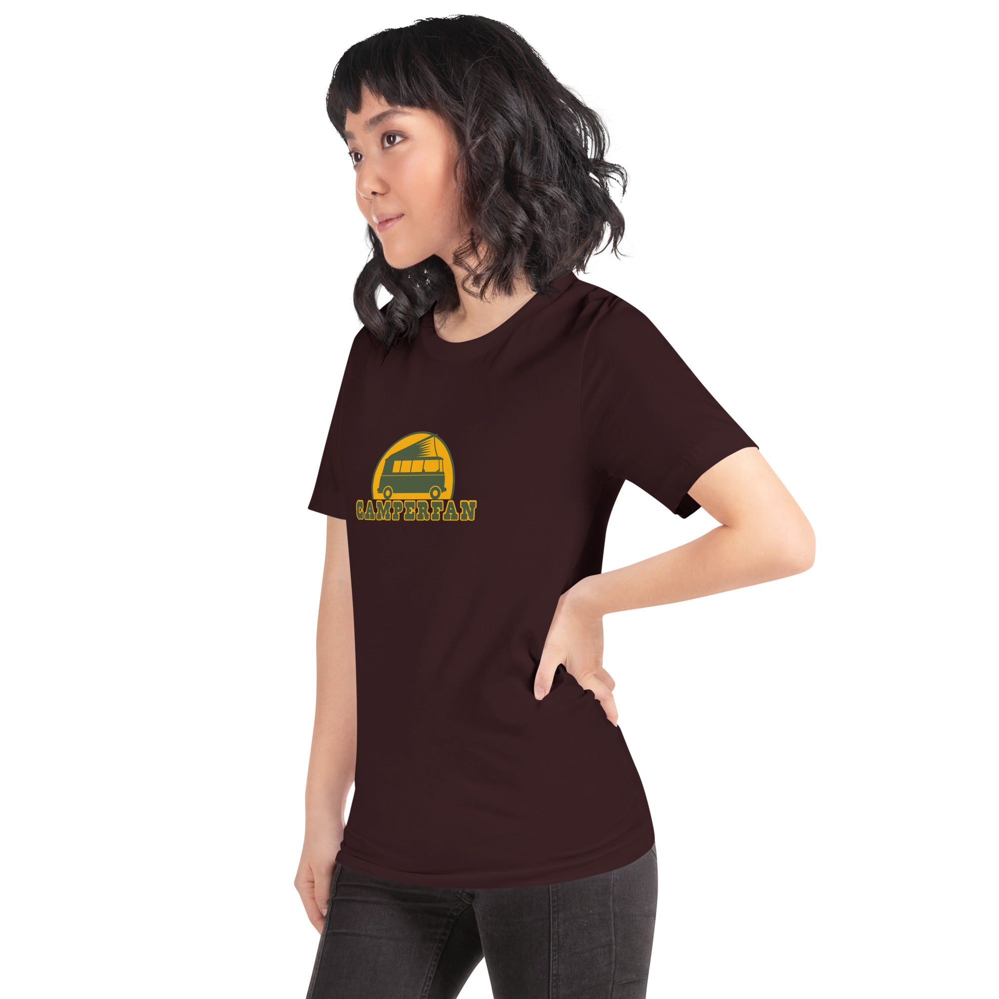 Unisex cotton t-shirt Camperfan on dark colors