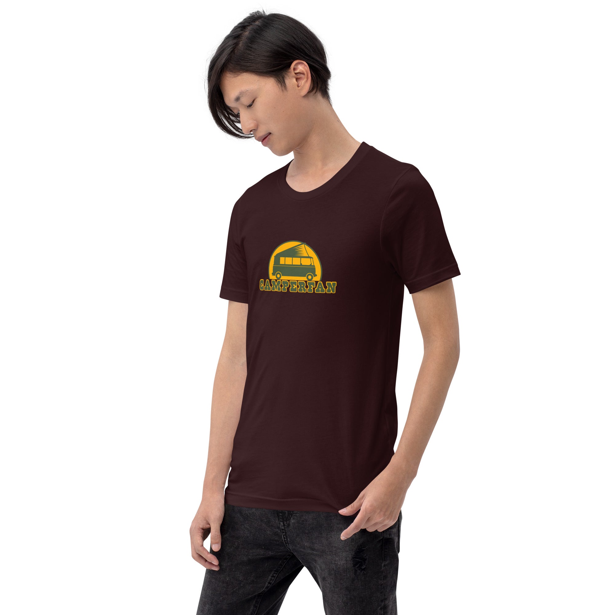 Unisex cotton t-shirt Camperfan on dark colors