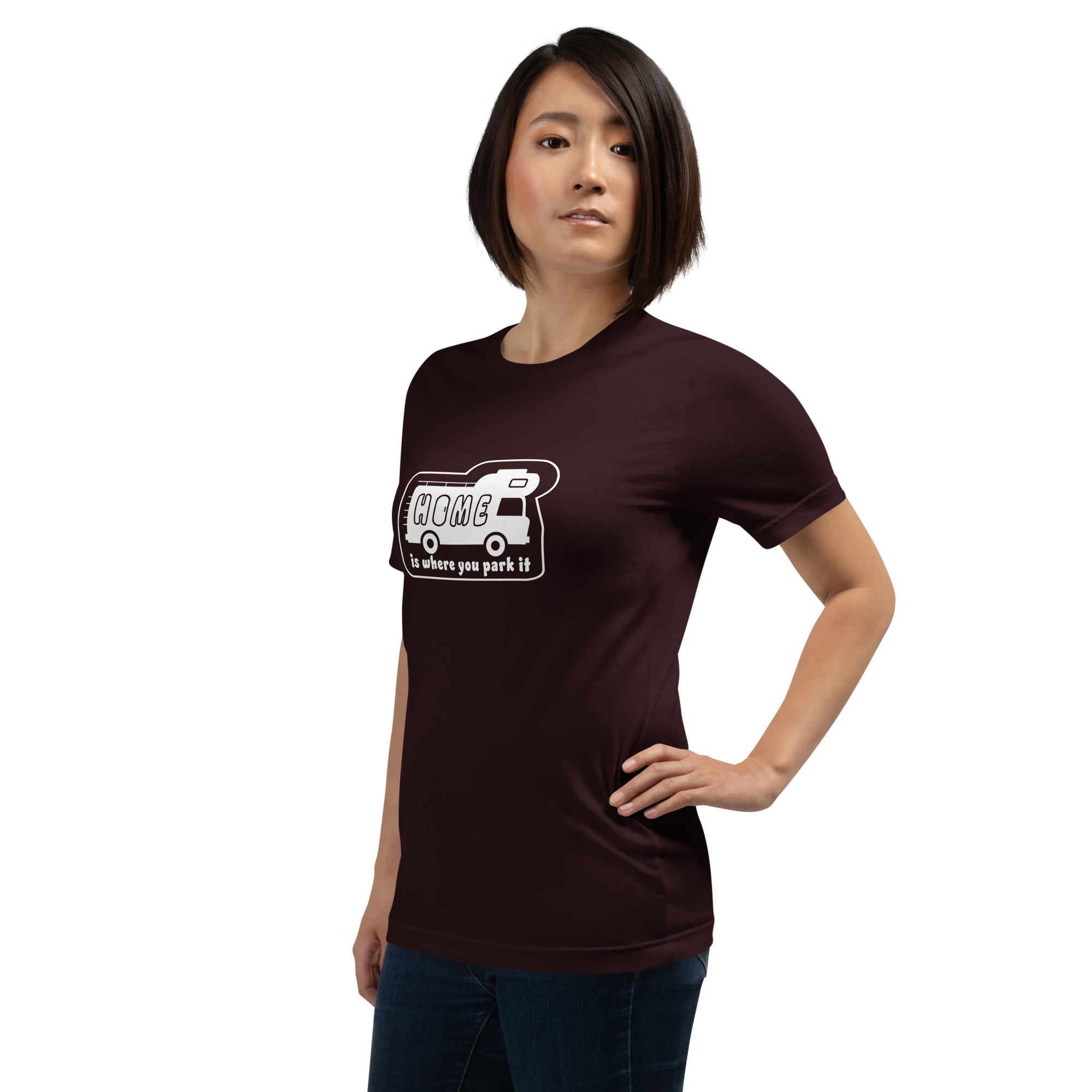 Unisex cotton t-shirt Bold Camper Van on dark colors