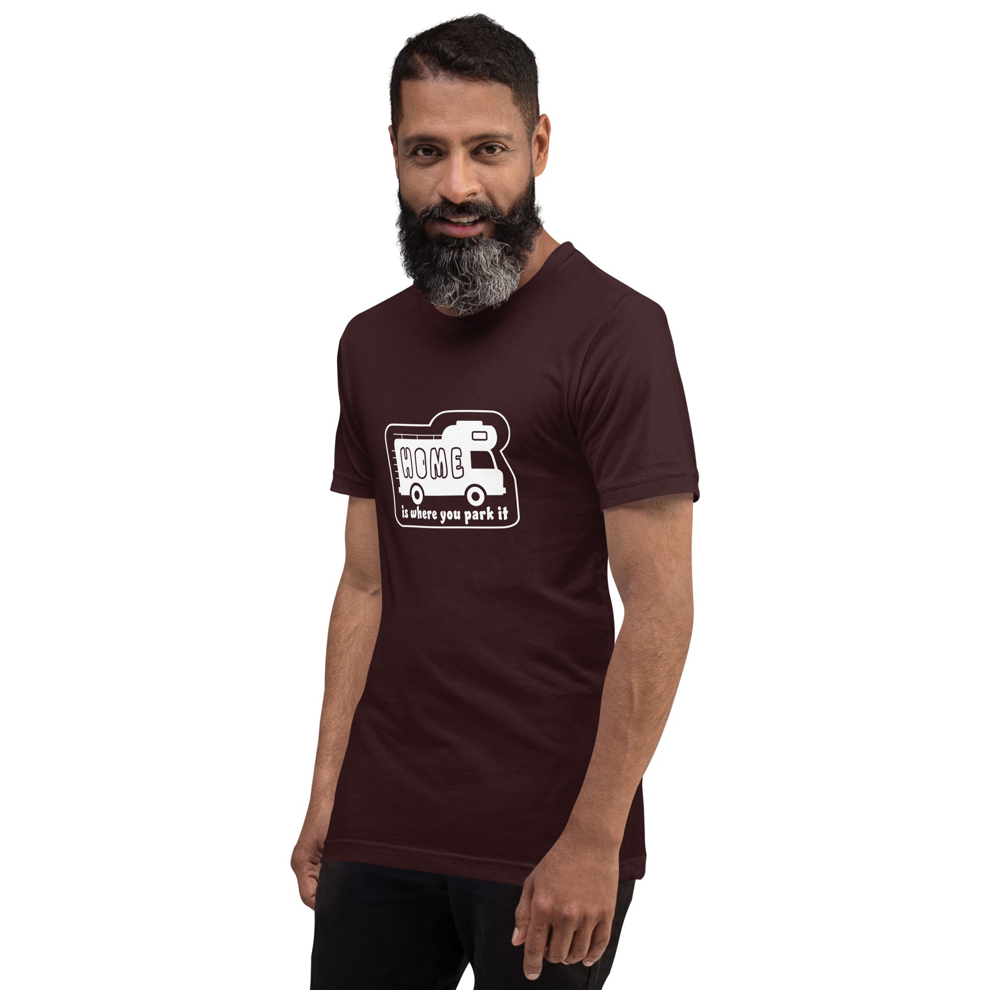 Unisex cotton t-shirt Bold Camper Van on dark colors