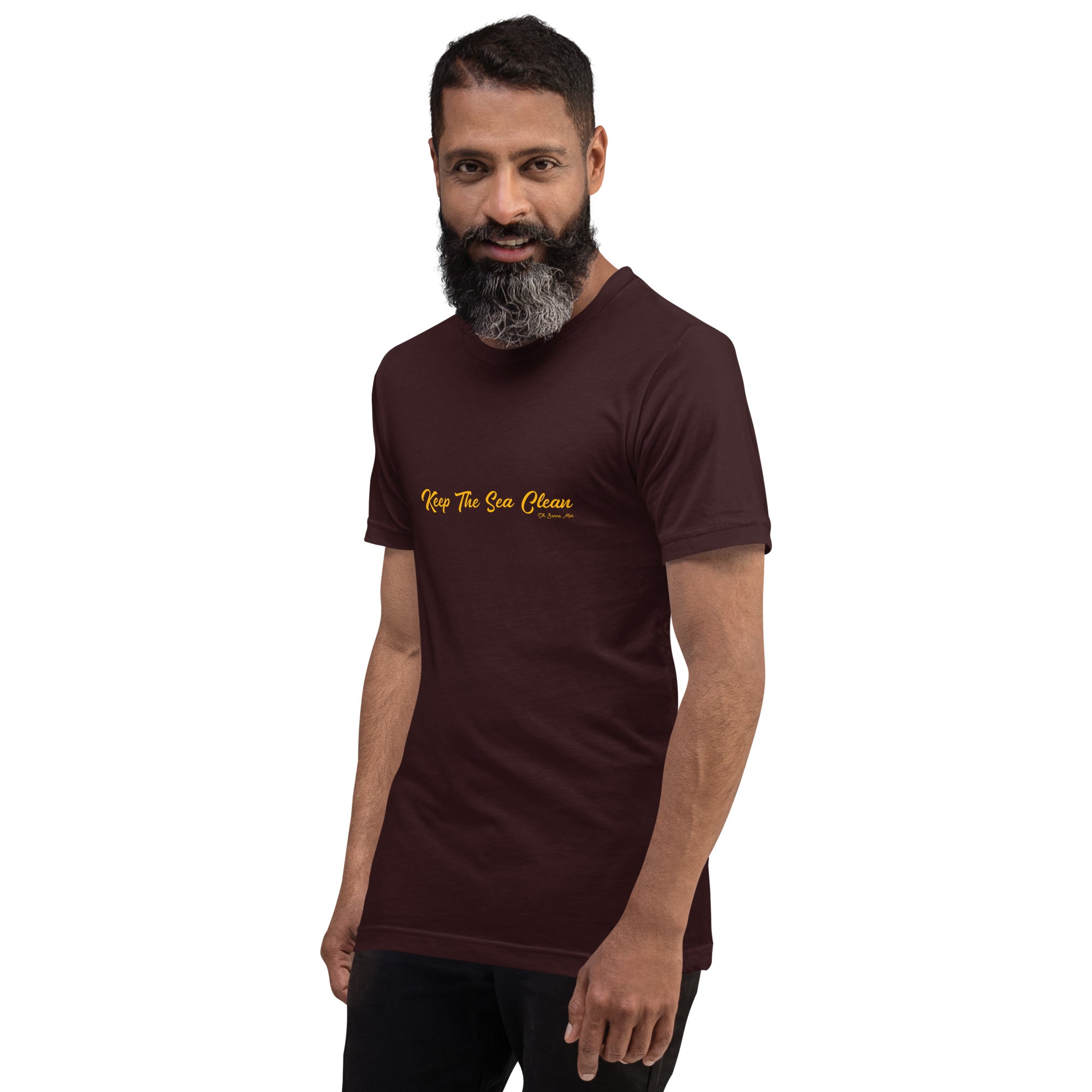 Unisex cotton t-shirt Keep The Sea Clean Gold on dark colors