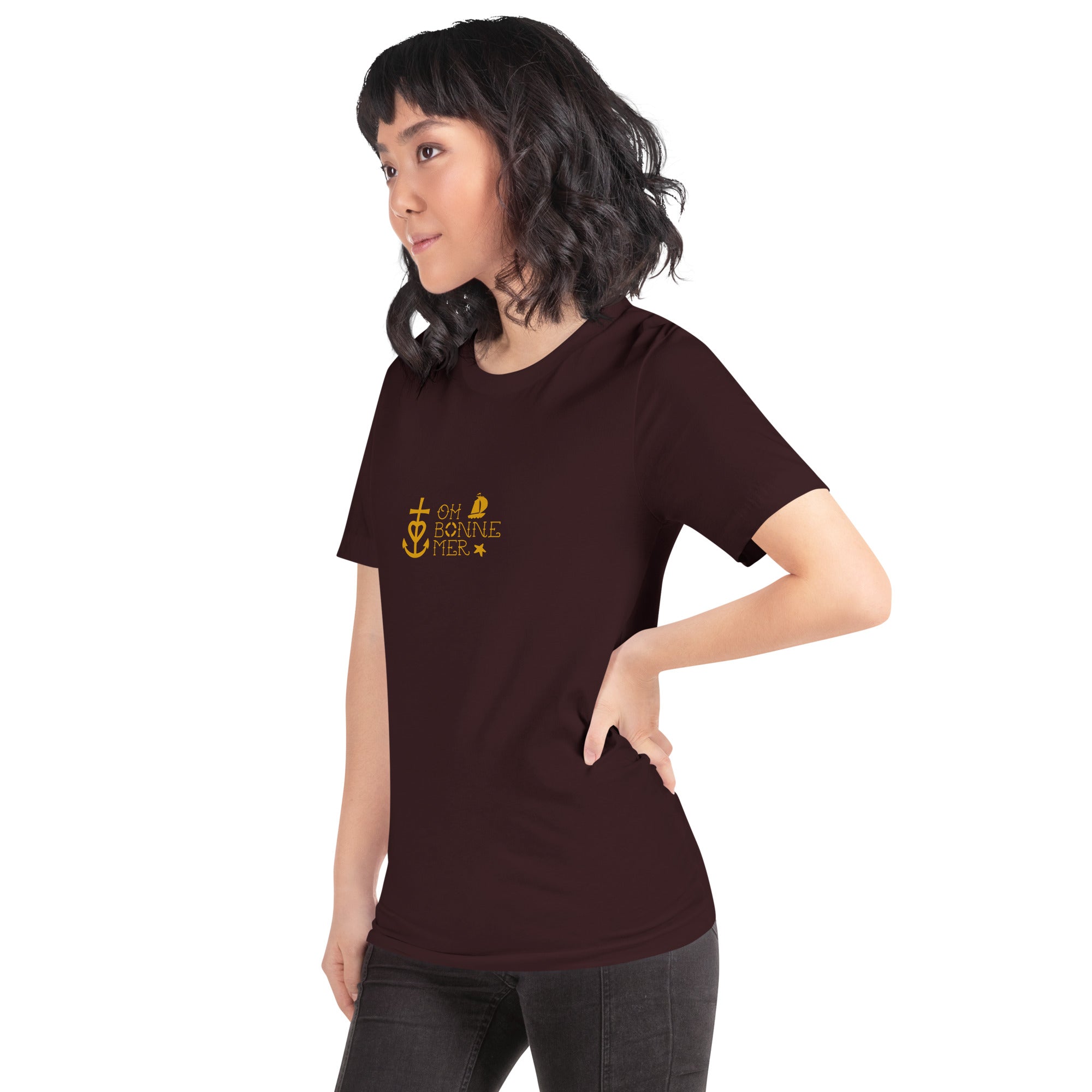 Unisex cotton t-shirt Oh Bonne Mer 2 on dark colors