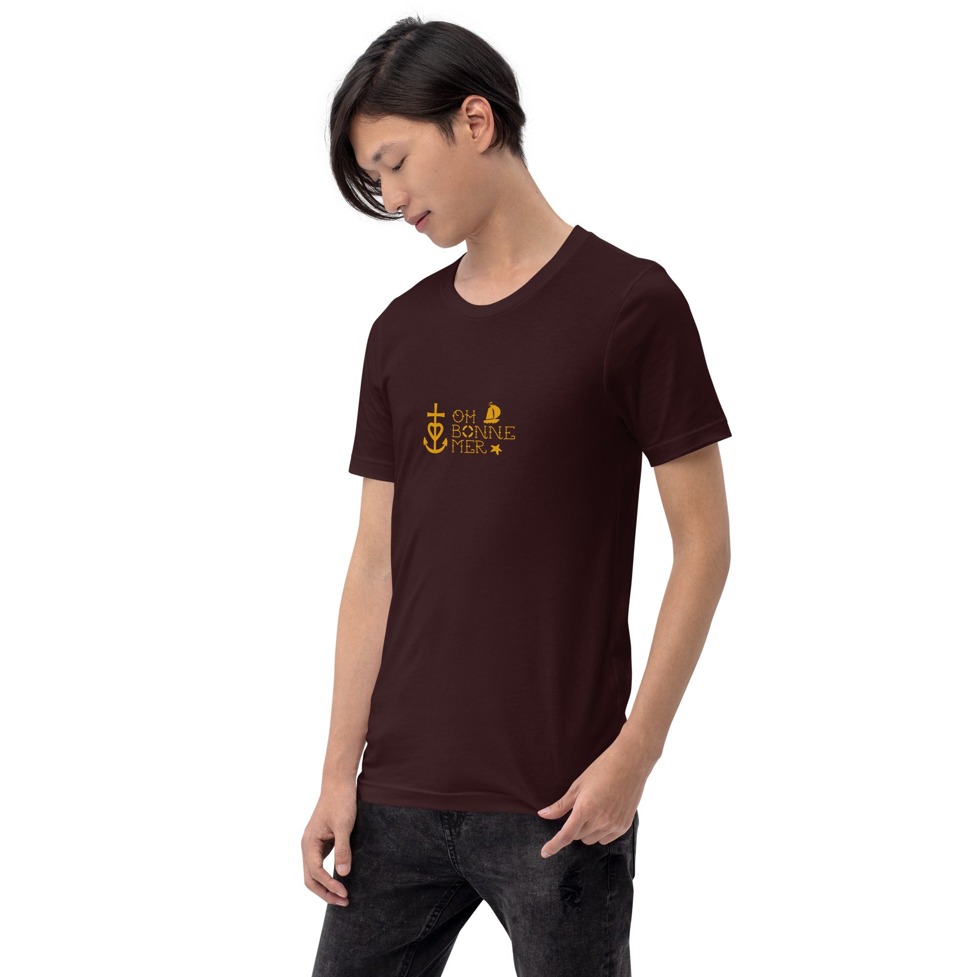Unisex cotton t-shirt Oh Bonne Mer 2 on dark colors