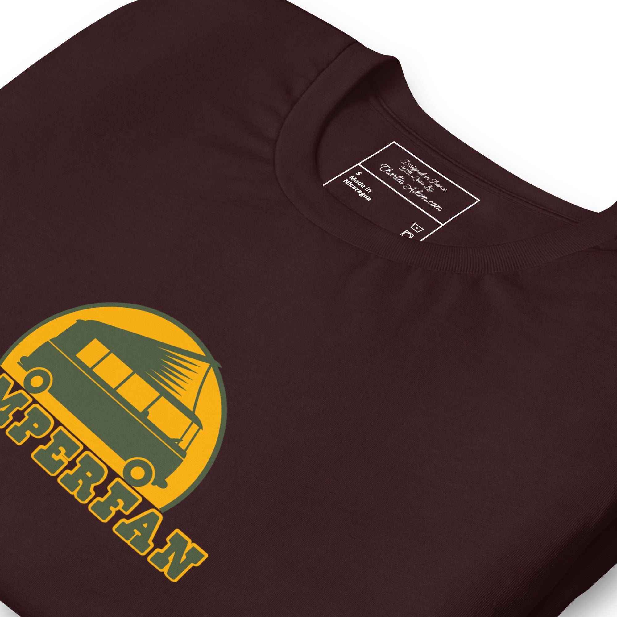 Unisex cotton t-shirt Camperfan on dark colors